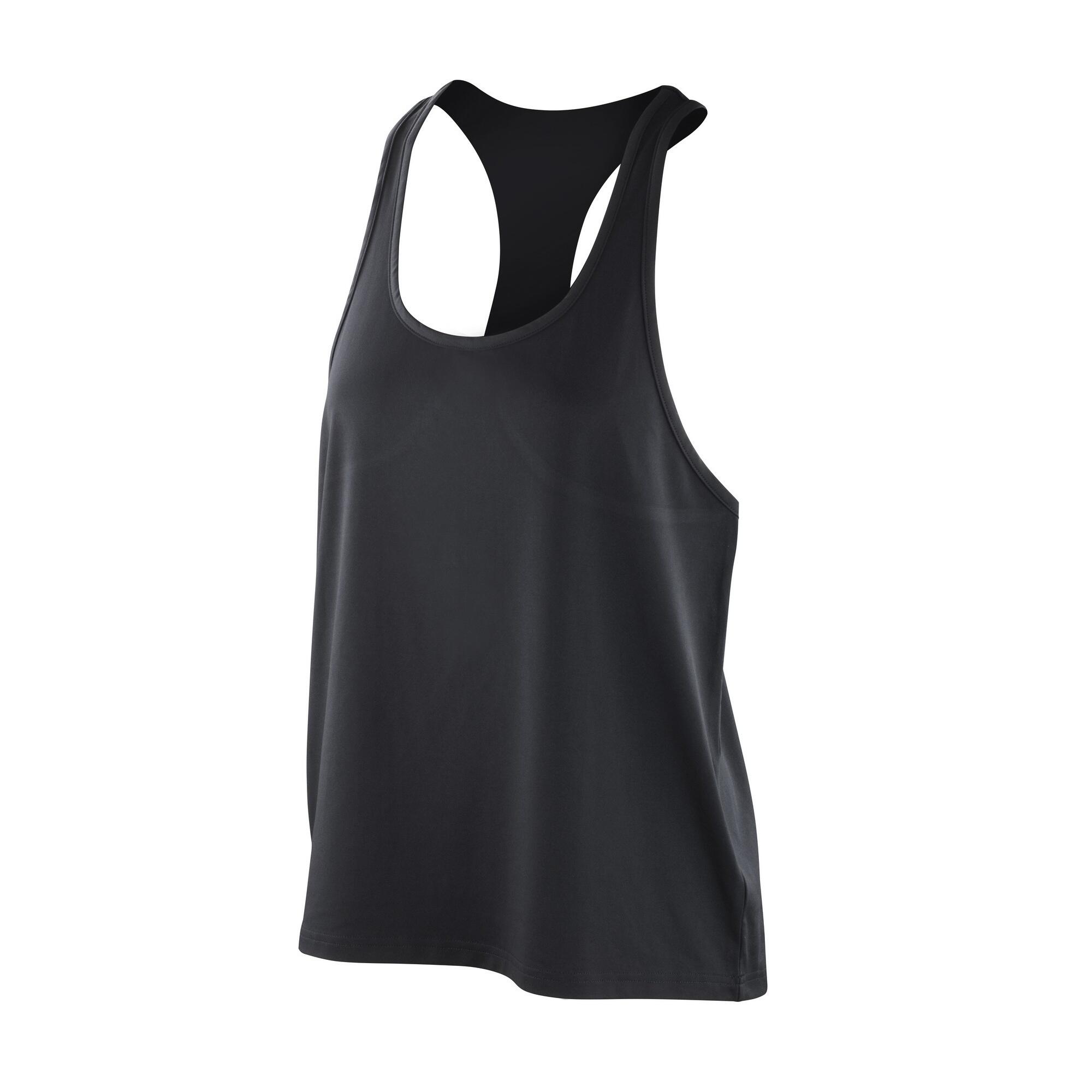 SPIRO Womens/Ladies Softex Stretch Sleeveless Tank Top (Black)