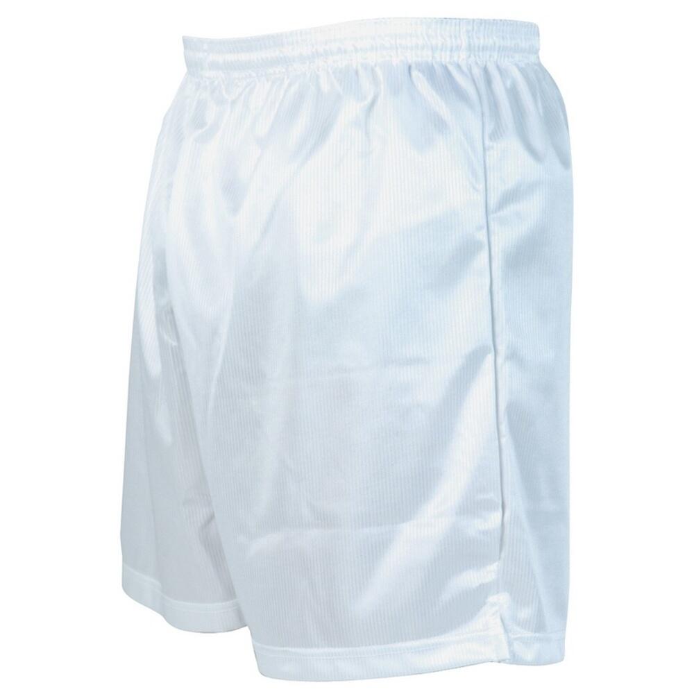 ErwachsenenFußballshorts mit MikroStreifen Damen und Herren Weiß 2/2