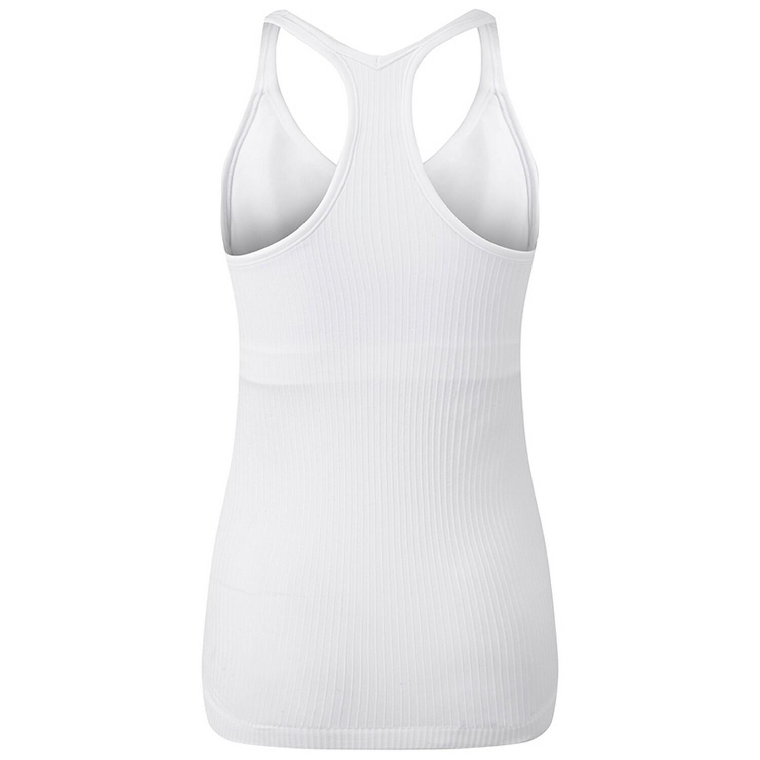 Womens/Ladies Seamless 3D Fit Sculpt Vest (White) 2/3