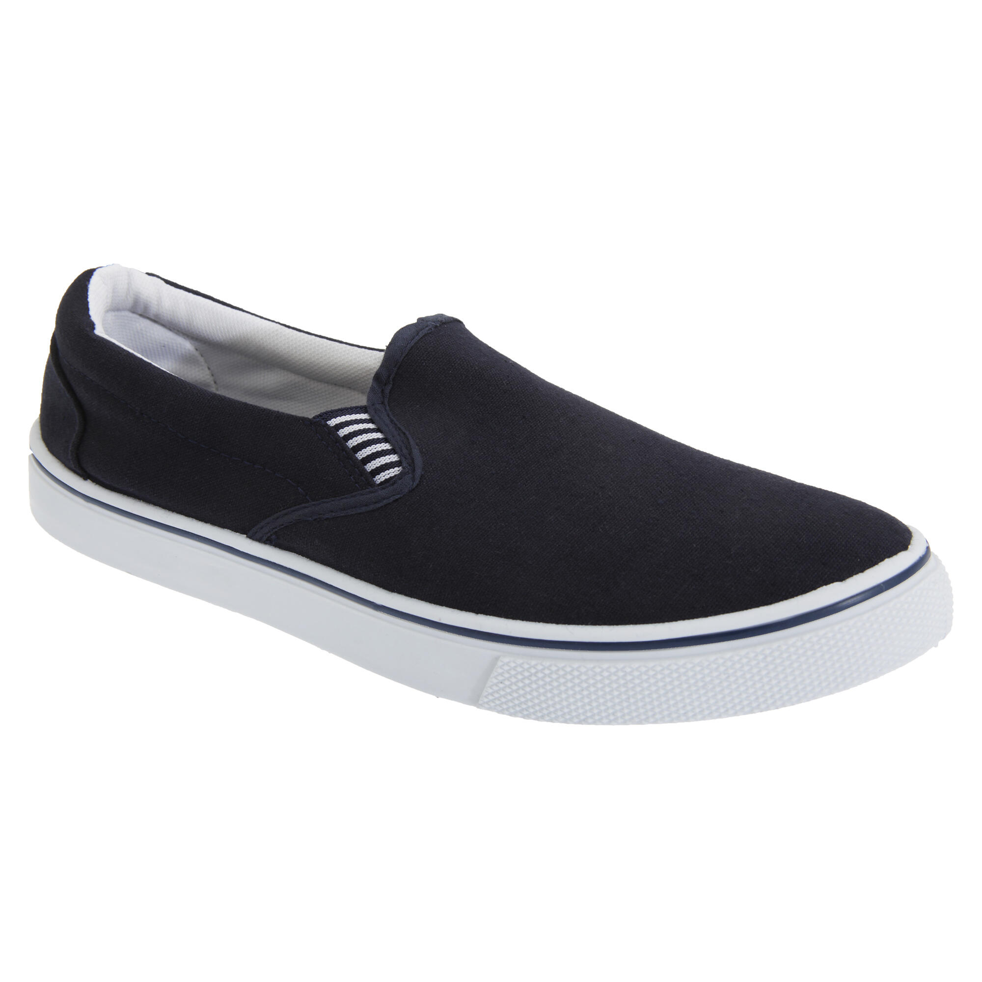 DEK Mens Gusset Casual Canvas Yachting Shoes (Navy Blue)
