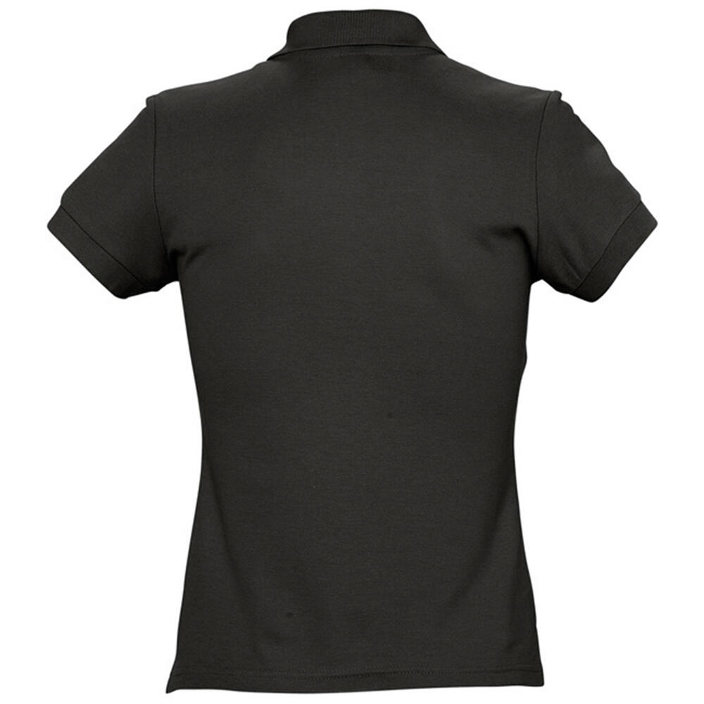 Womens/Ladies Passion Pique Short Sleeve Polo Shirt (Black) 2/4