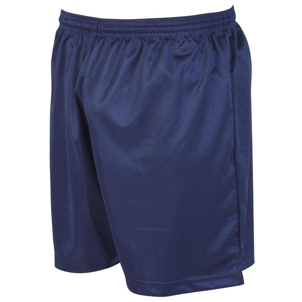 ErwachsenenFußballshorts mit MikroStreifen Damen und Herren Marineblau 3/3
