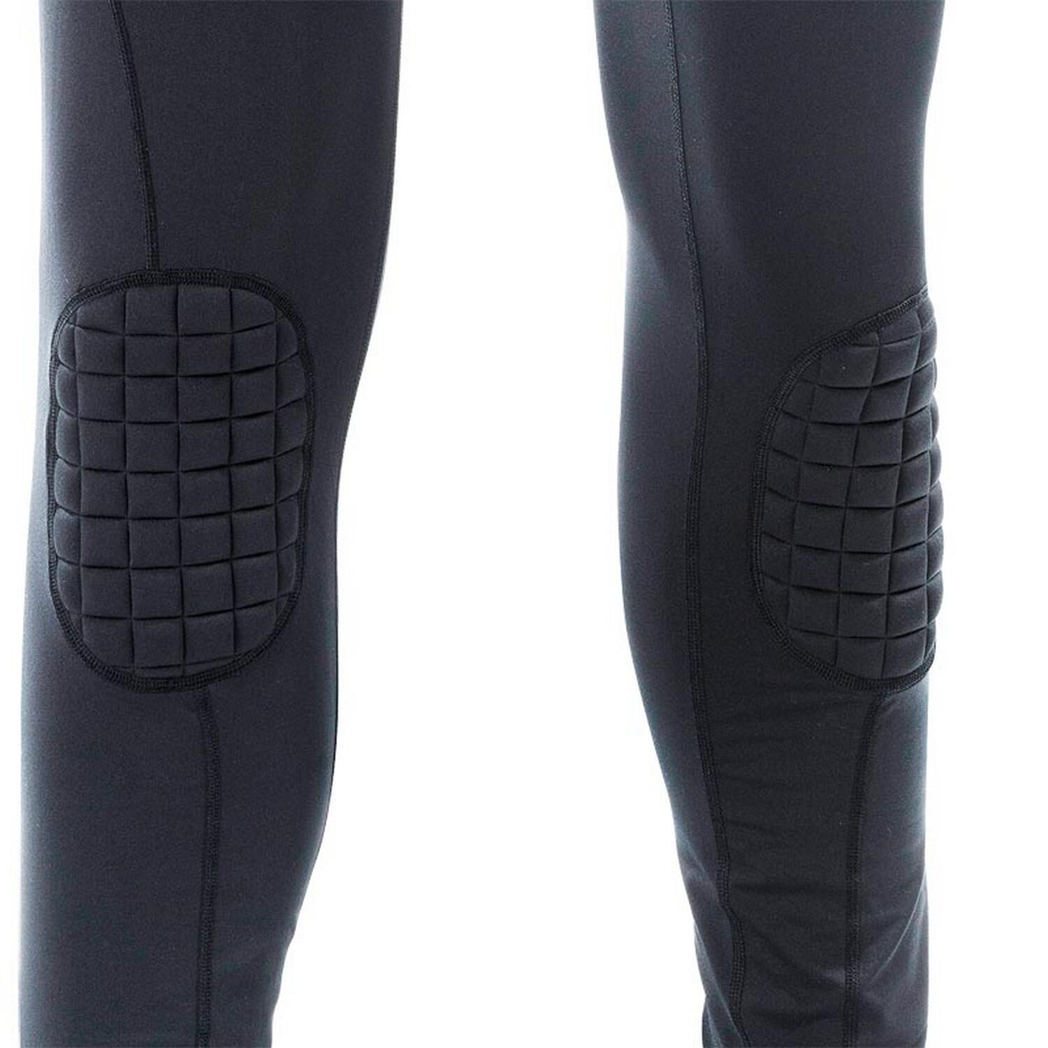 Unisex Adult Padded Baselayer Goalkeeper Thermal Leggings (Black/Silver) 3/3