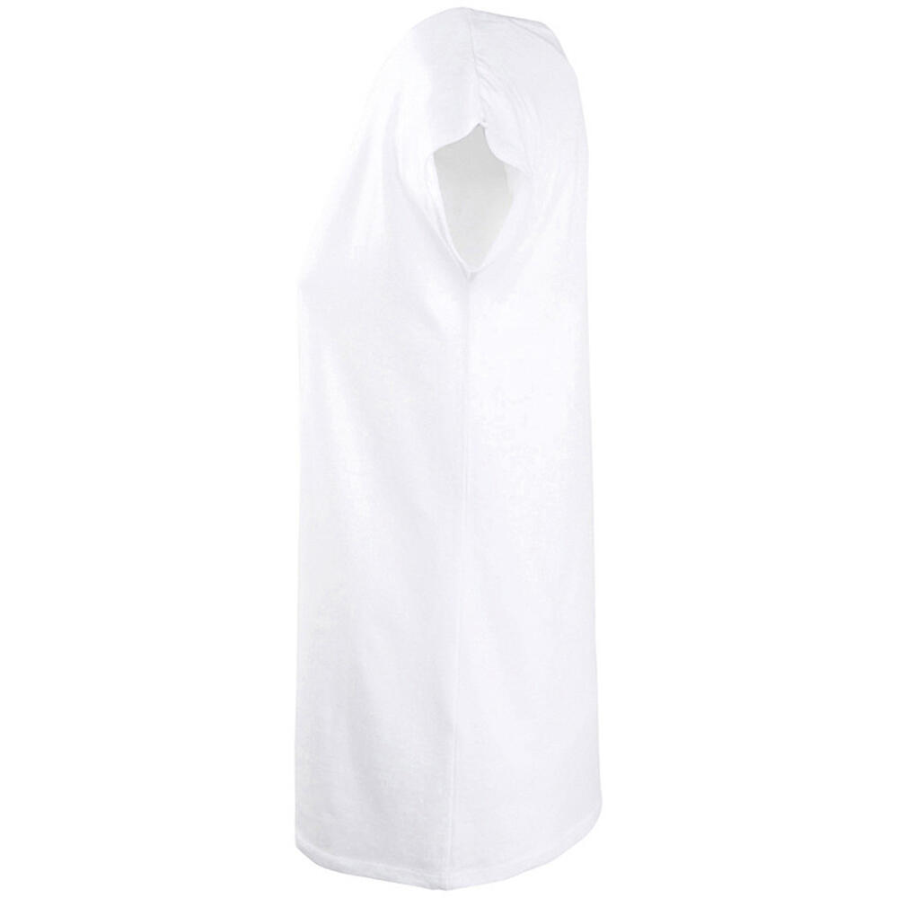 Womens/Ladies Marylin Long Length TShirt (White) 3/4