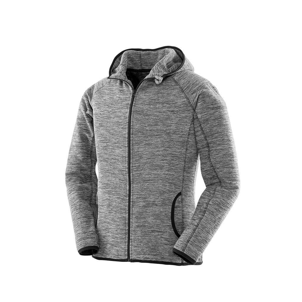 Ladies Micro Fleece Hoodie (Grey/Black) 1/4
