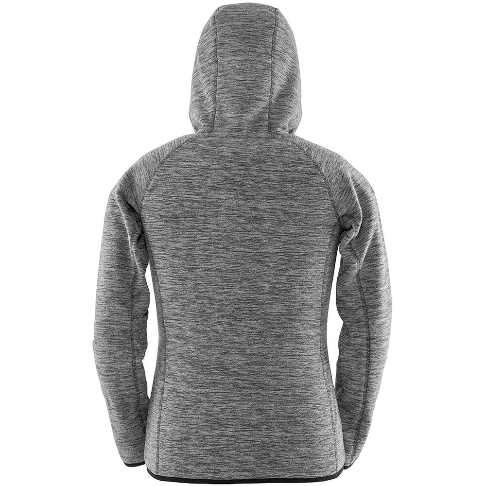 Ladies Micro Fleece Hoodie (Grey/Black) 2/4