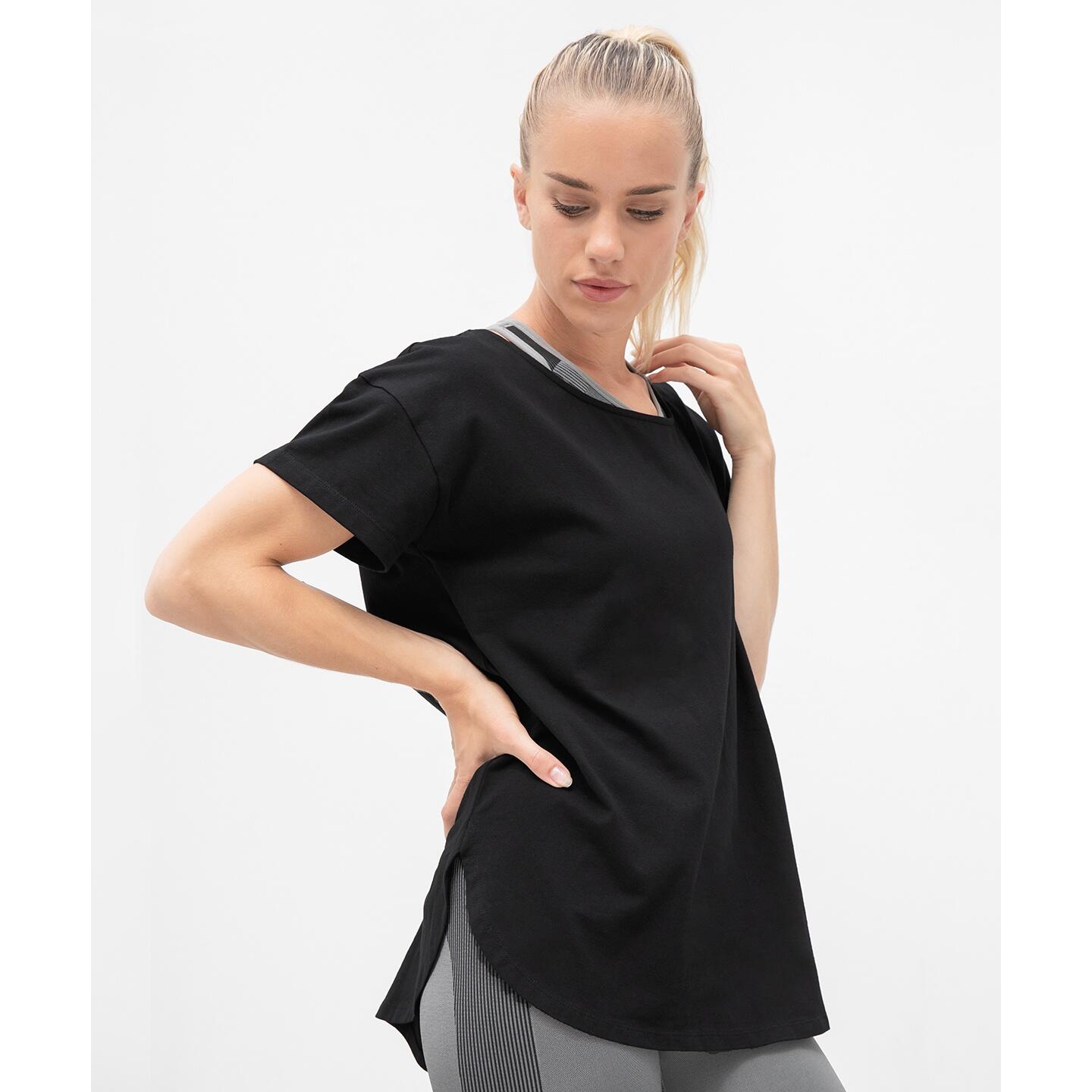 Womens/Ladies Scoop Neck TShirt (Black) 5/5
