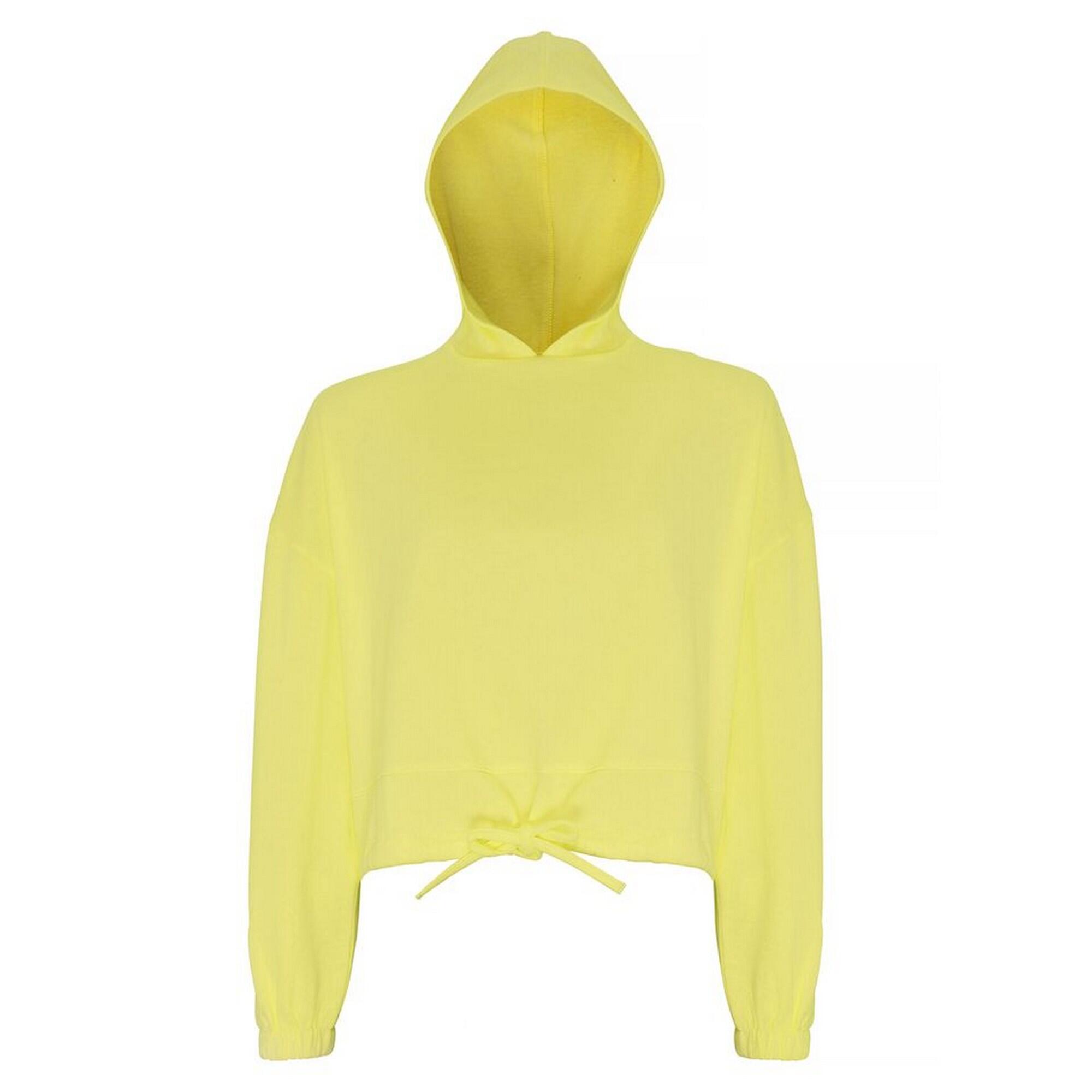 TRIDRI Womens/Ladies Cropped Oversize Hoodie (Lemon)