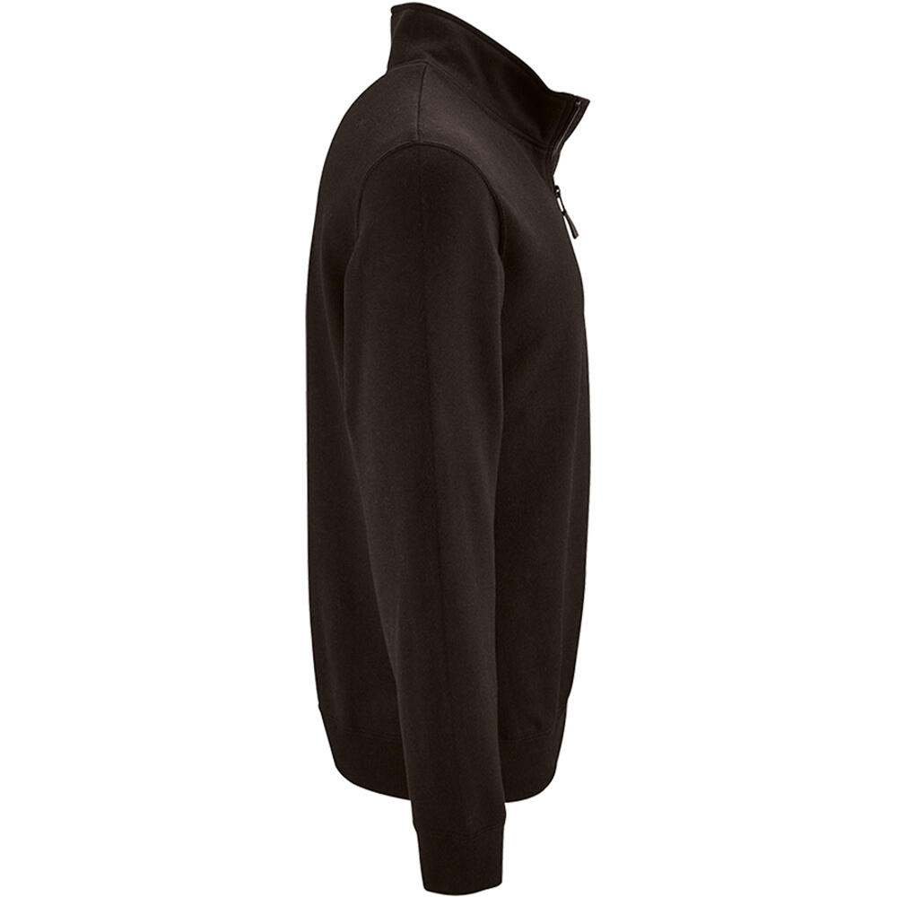 Mens Stan Contrast Zip Neck Sweatshirt (Black) 3/4
