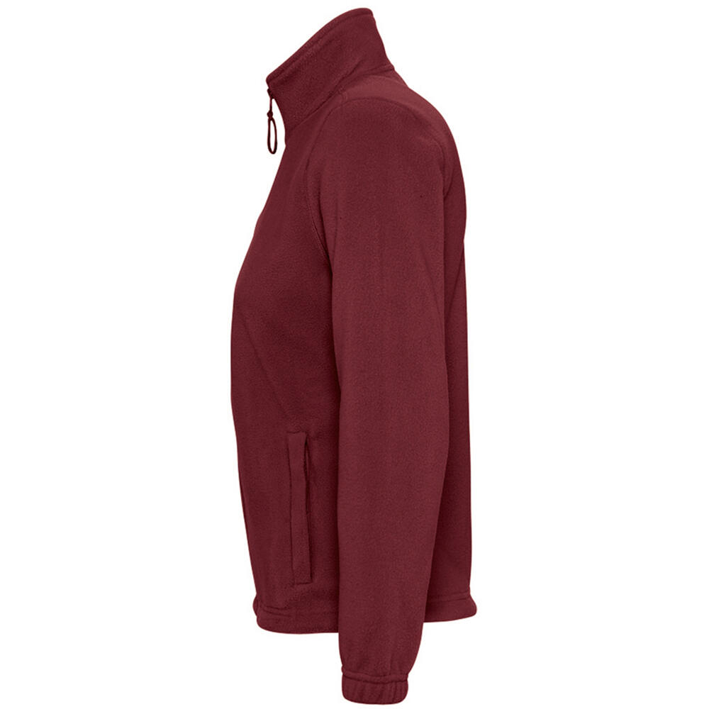 Womens/Ladies North Full Zip Fleece Jacket (Burgundy) 3/4