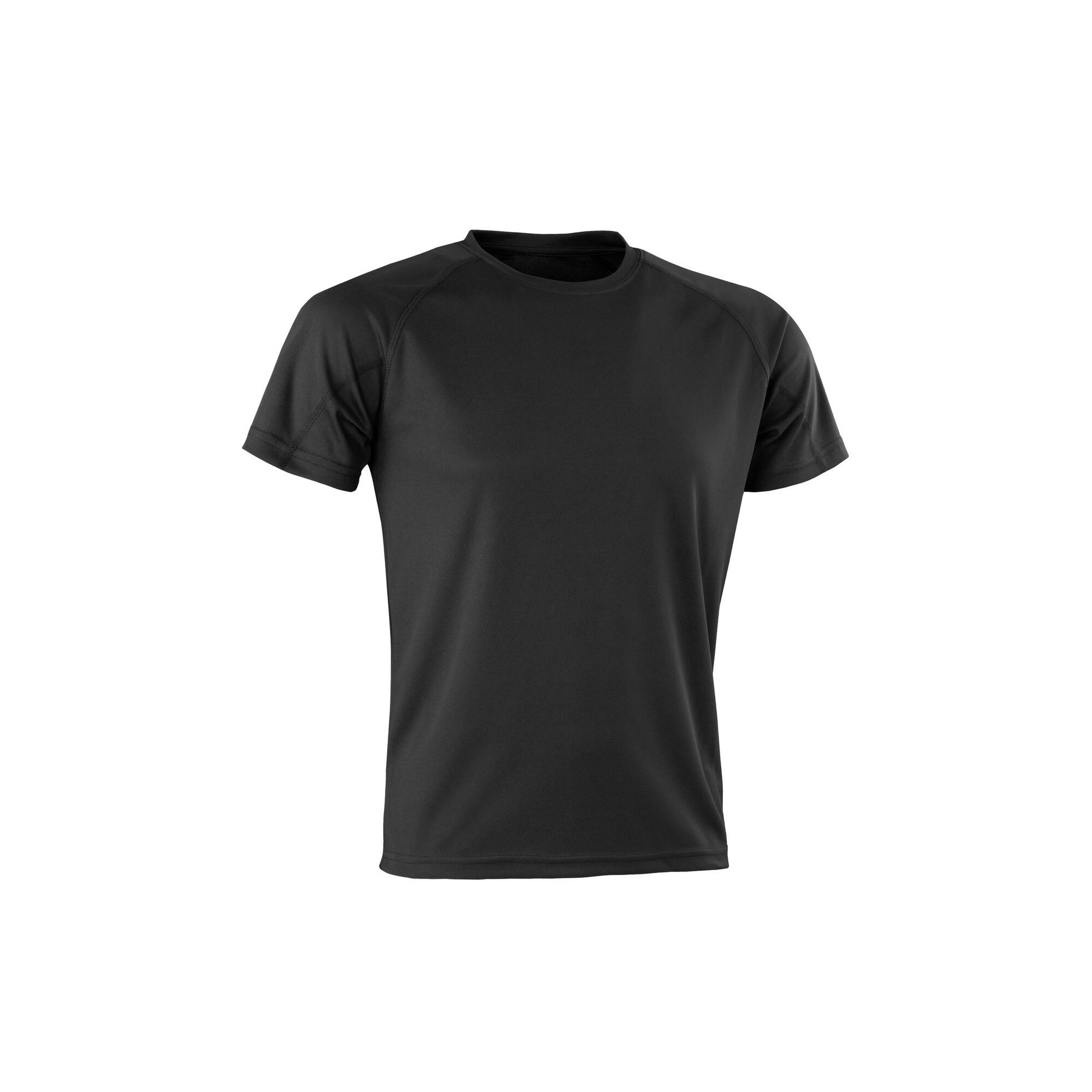 SPIRO Adults Unisex Impact Aircool Tee (Black)