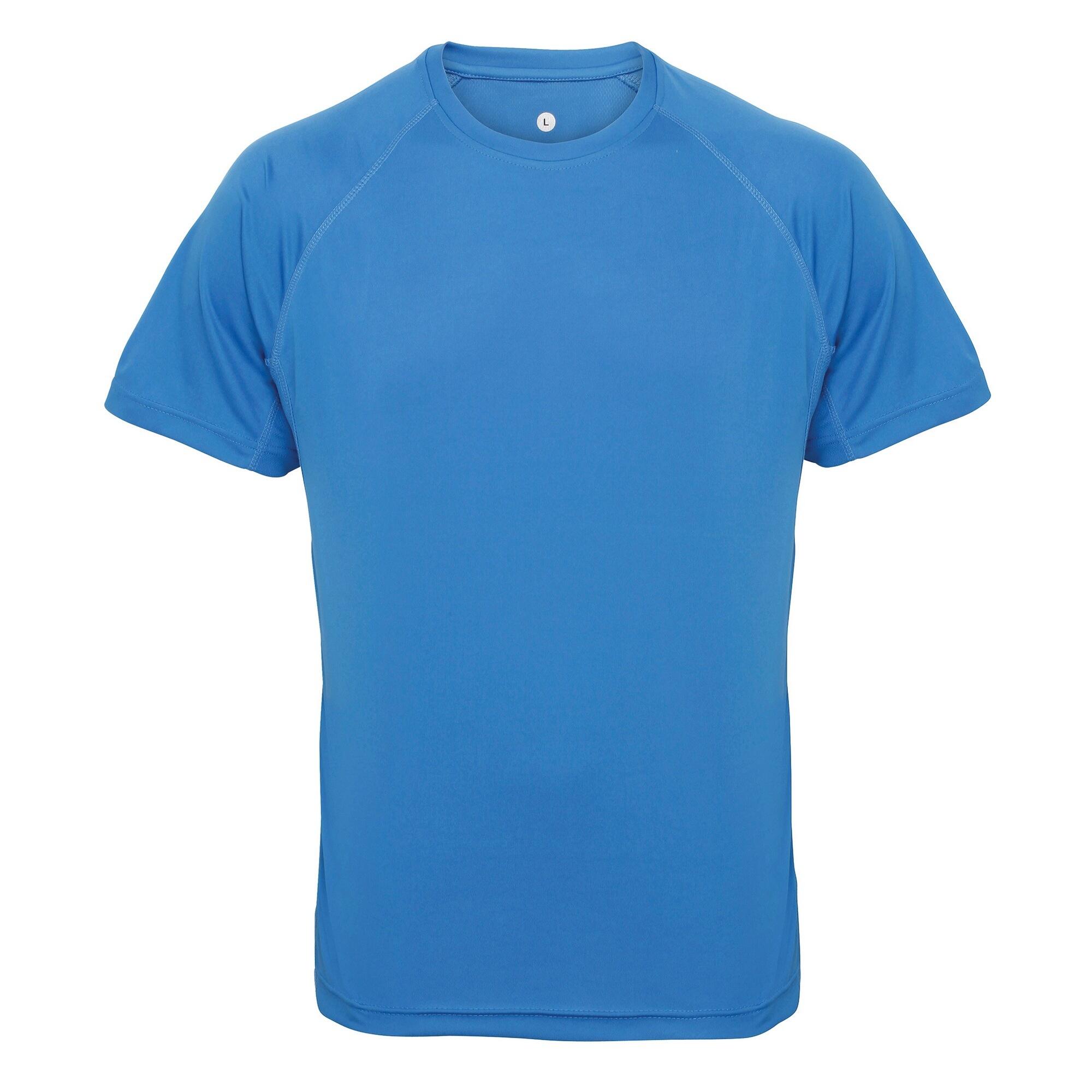 TRIDRI Tri Dri Mens Panelled Short Sleeve TShirt (Sapphire)