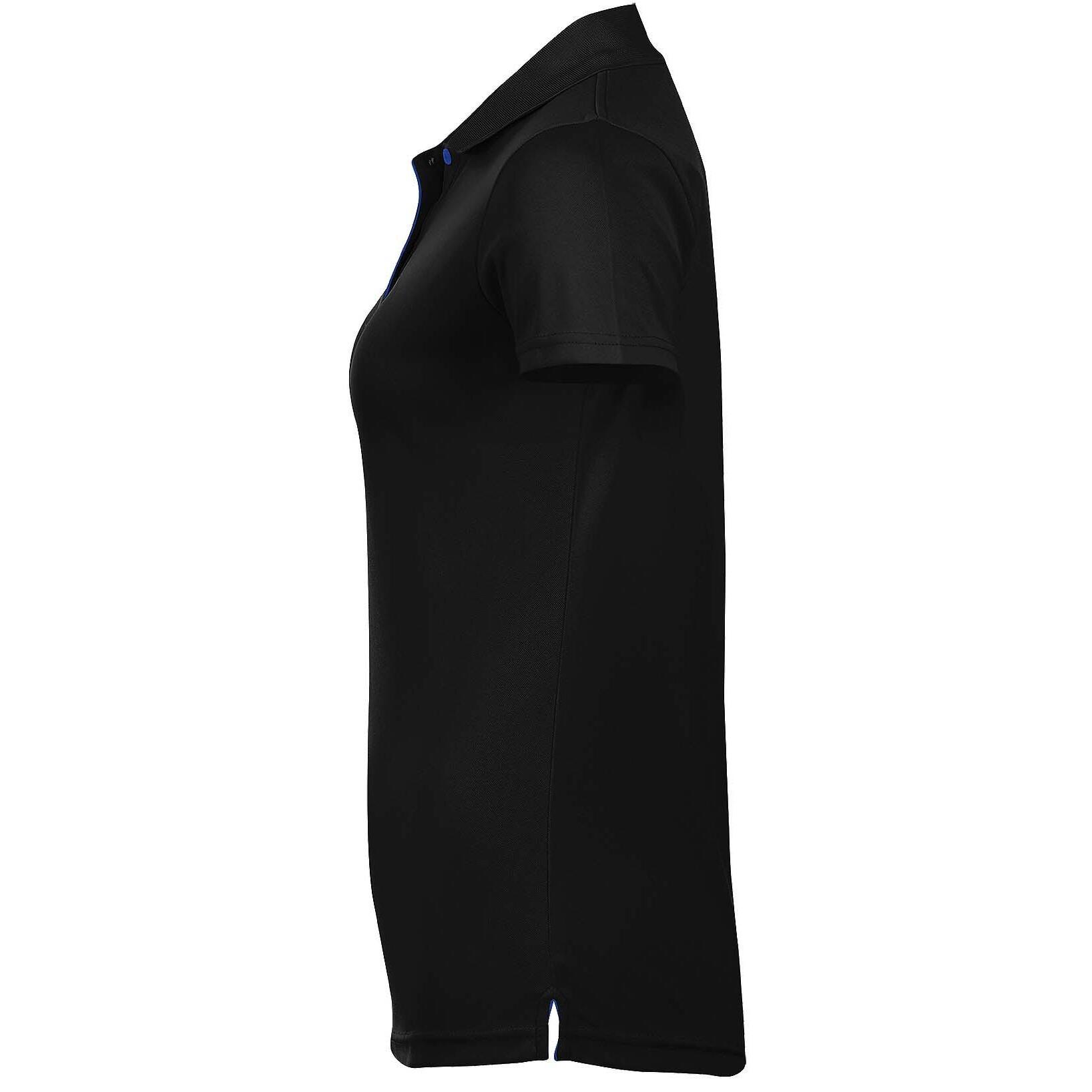 Womens/Ladies Performer Short Sleeve Pique Polo Shirt (Black) 3/5