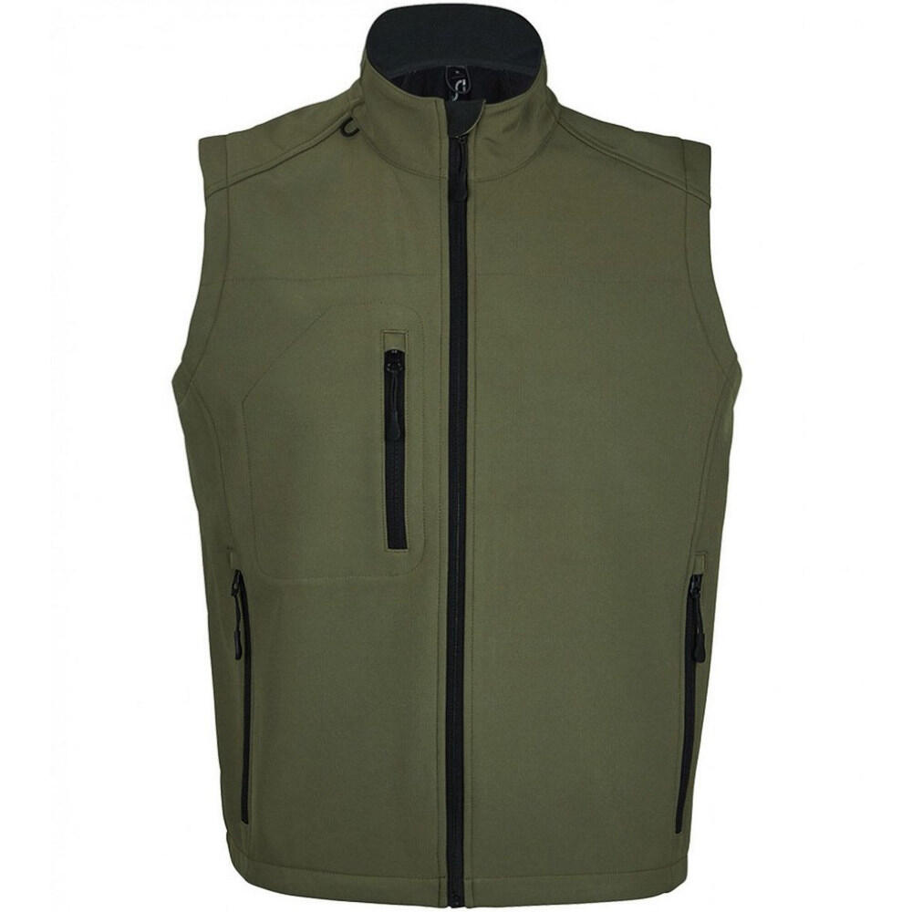 Mens Rallye SoftshellWeste Bodywarmer Weste Herren Dunkelgrün 2/6