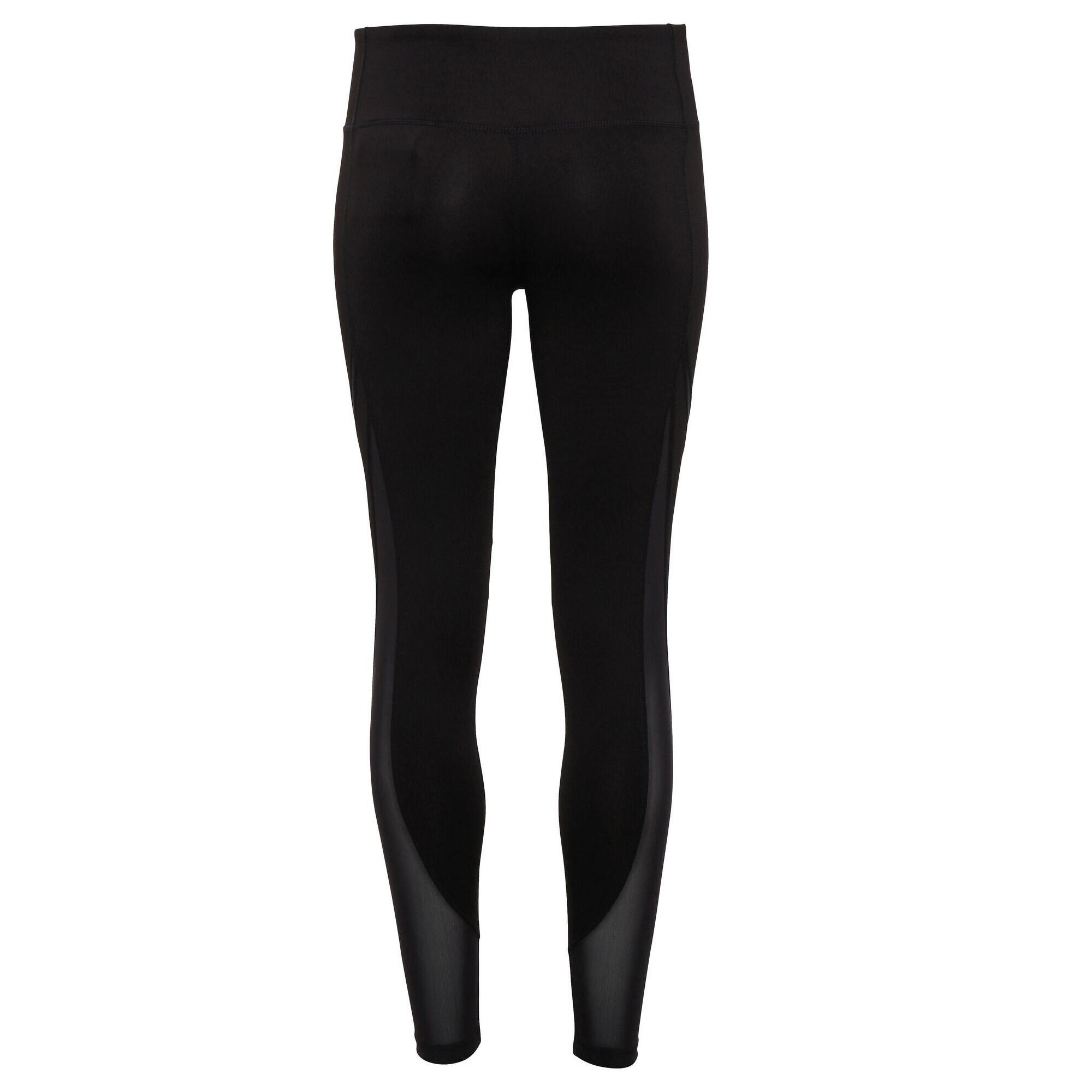 Womens/Ladies Mesh Tech Panel FullLength Leggings (Black) 3/3