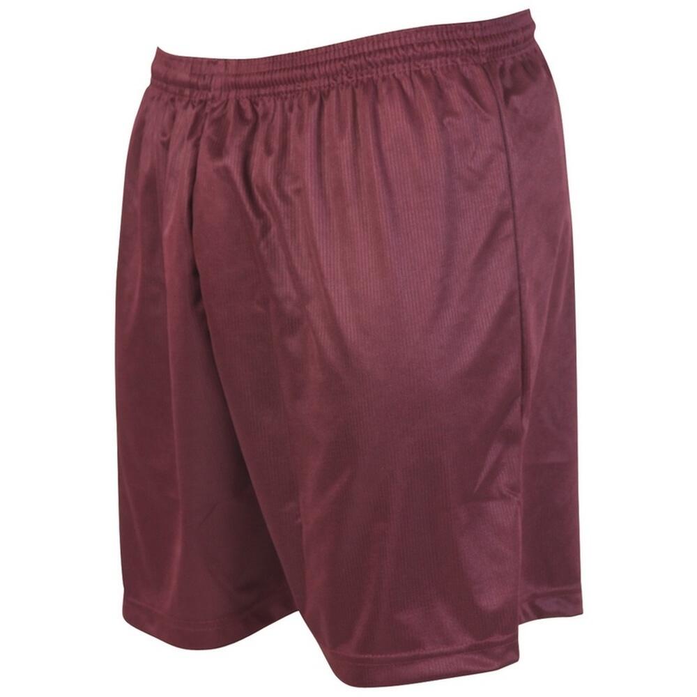 ErwachsenenFußballshorts mit MikroStreifen Damen und Herren Weinrot 2/2