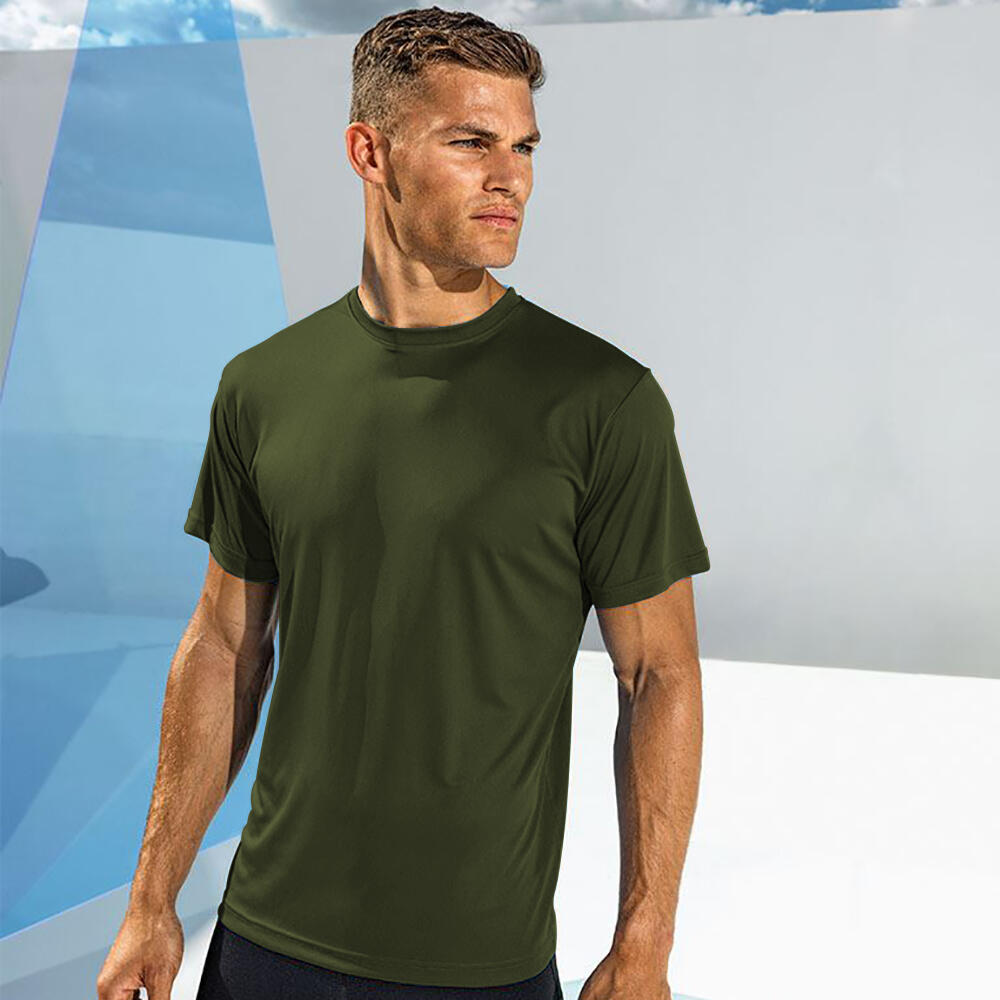 Tri Dri Fitness TShirt, kurzärmlig Herren Olivgrün 2/2