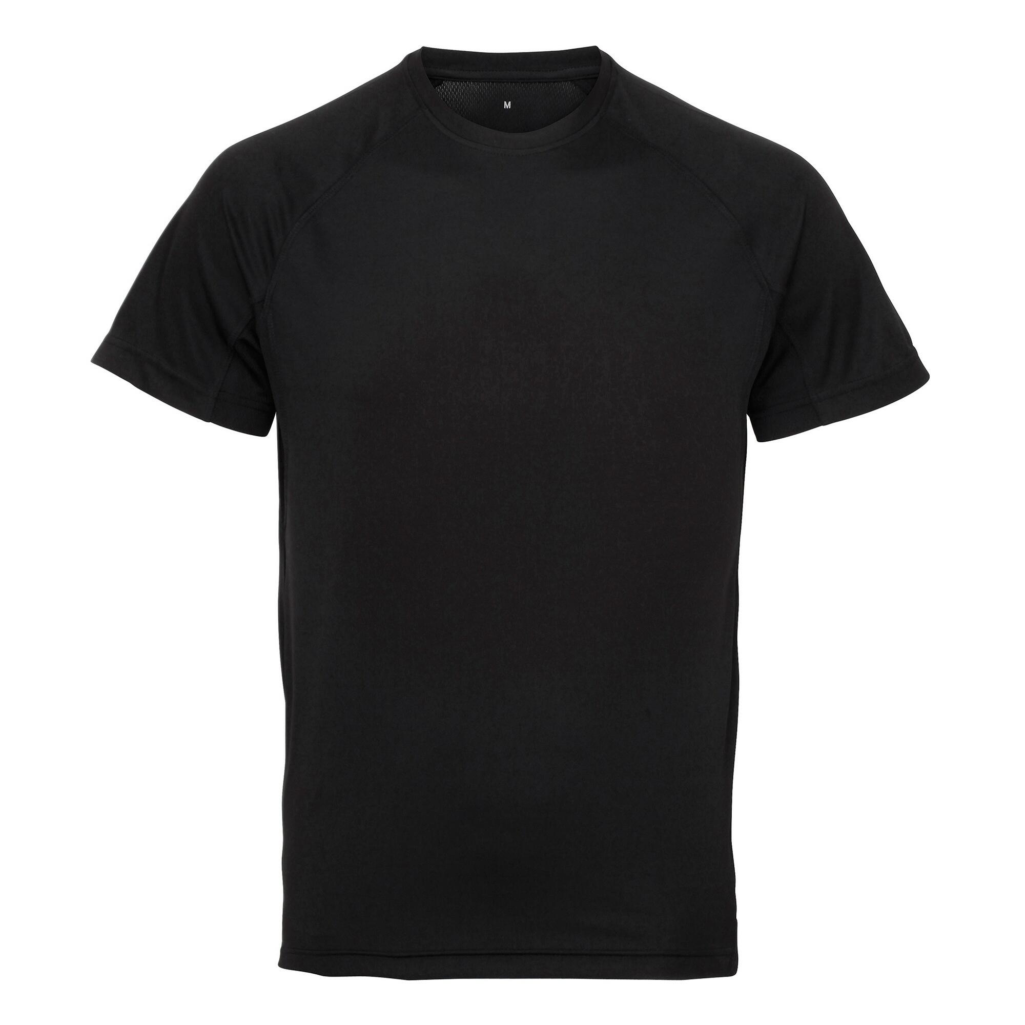 TRIDRI Tri Dri Mens Panelled Short Sleeve TShirt (Black)