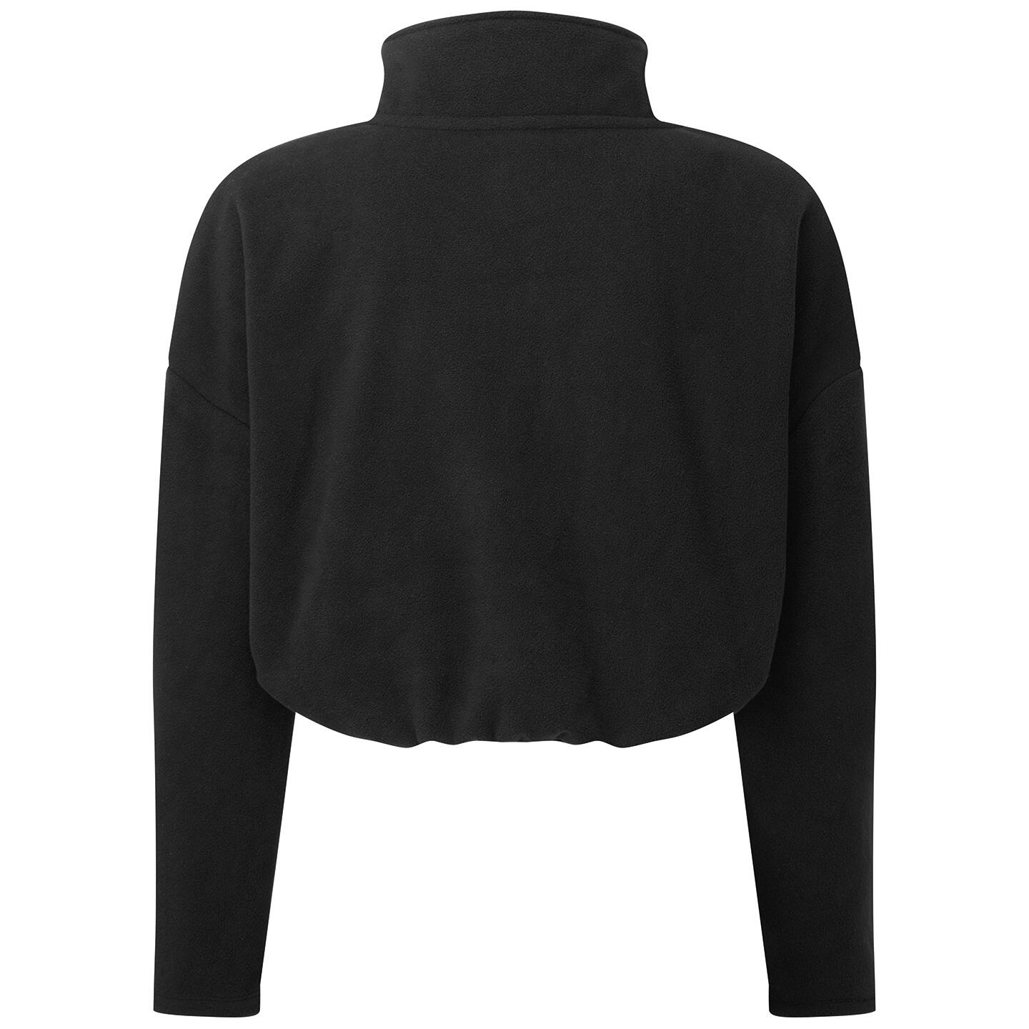 Womens/Ladies Cropped Fleece Top (Black) 2/2