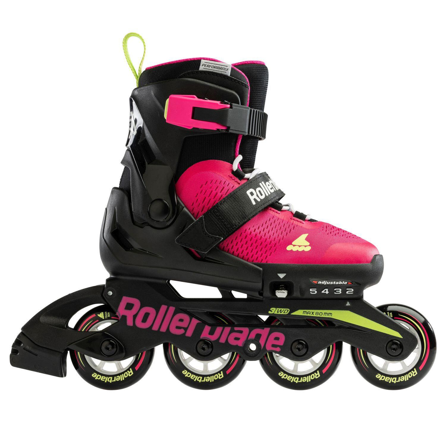 2022 Microblade G Kids Fitness Inline Skate - Pink/Green 4/6