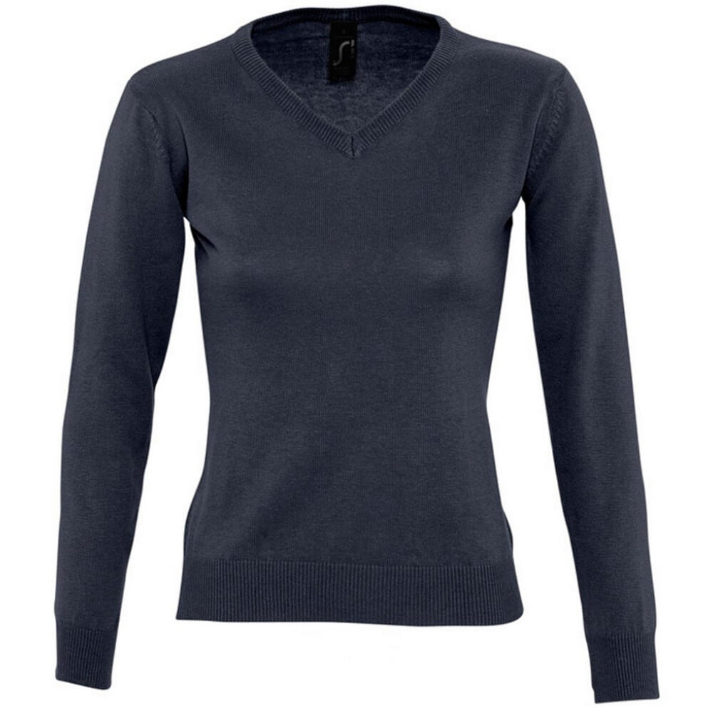 SOL'S Womens/Ladies Galaxy V Neck Sweater (Navy)