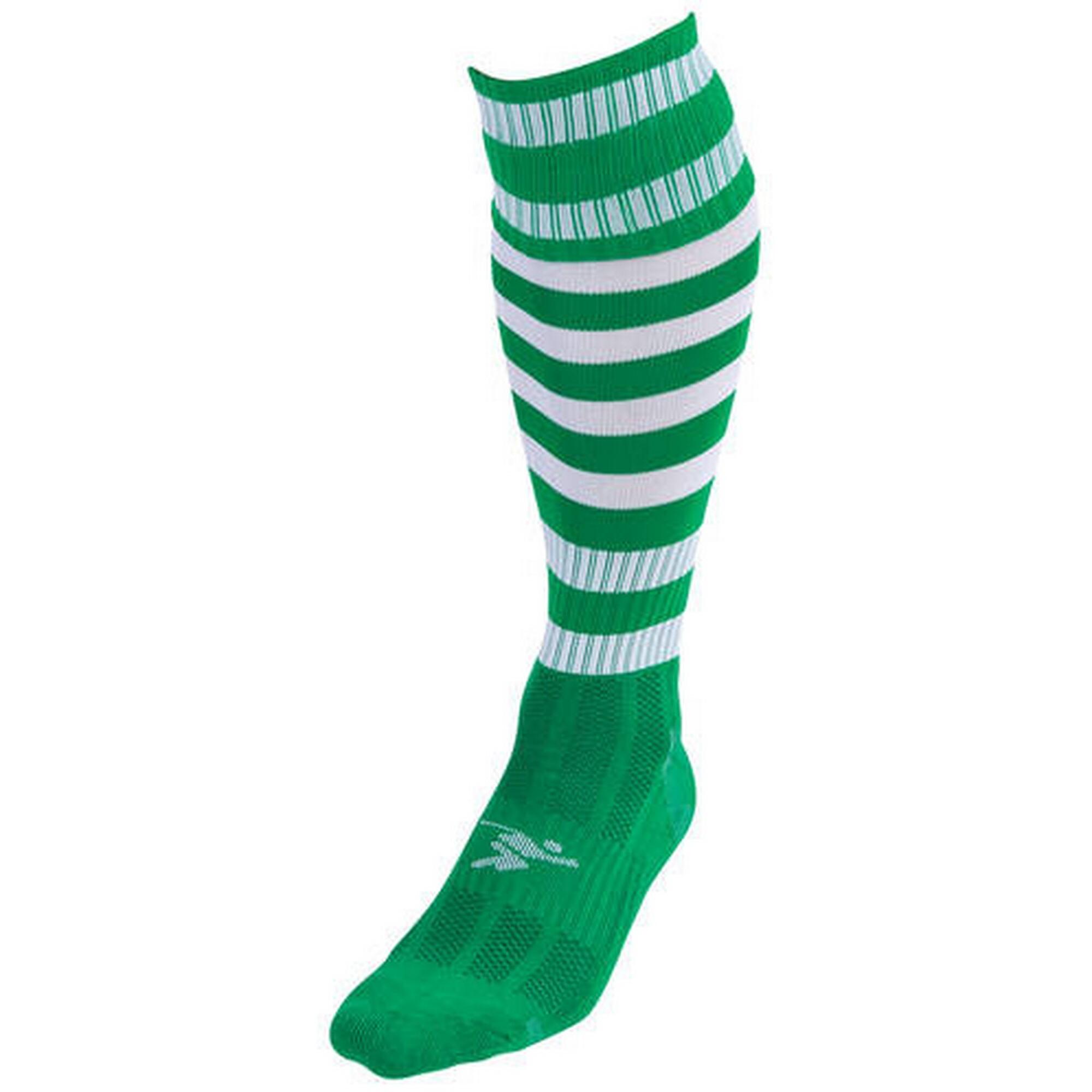 PRECISION Unisex Adult Pro Hooped Football Socks (Green/White)