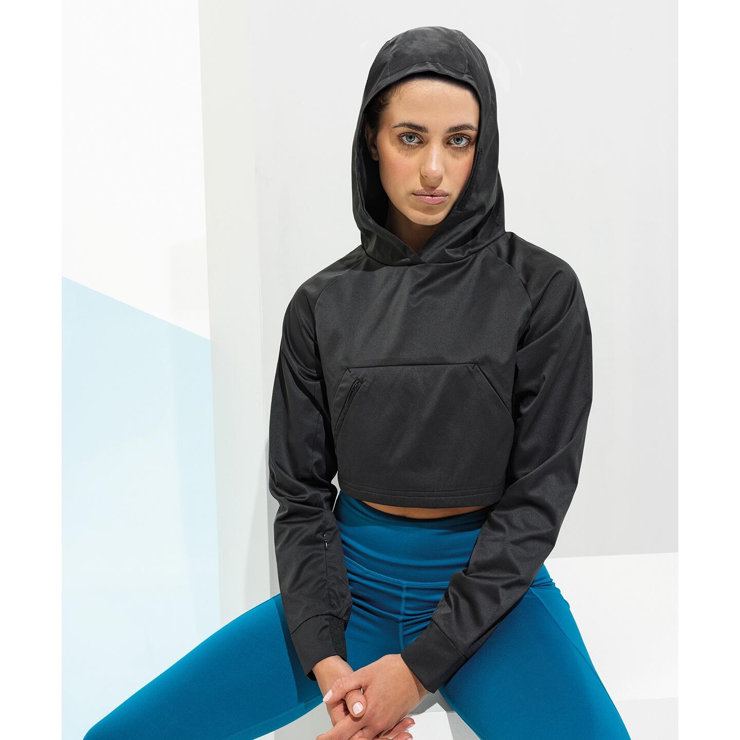 Womens/Ladies Cropped Jacket (Black) 4/5