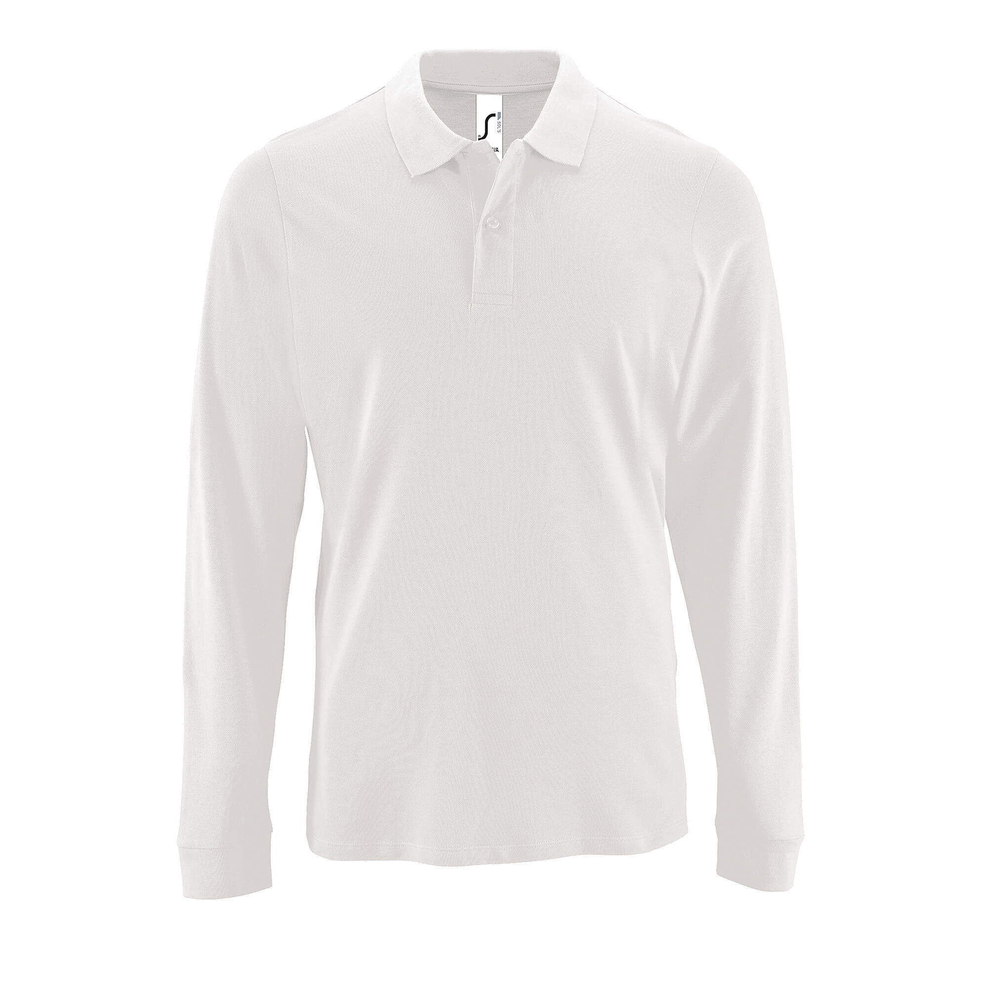 SOL'S Mens Perfect Long Sleeve Pique Polo Shirt (White)