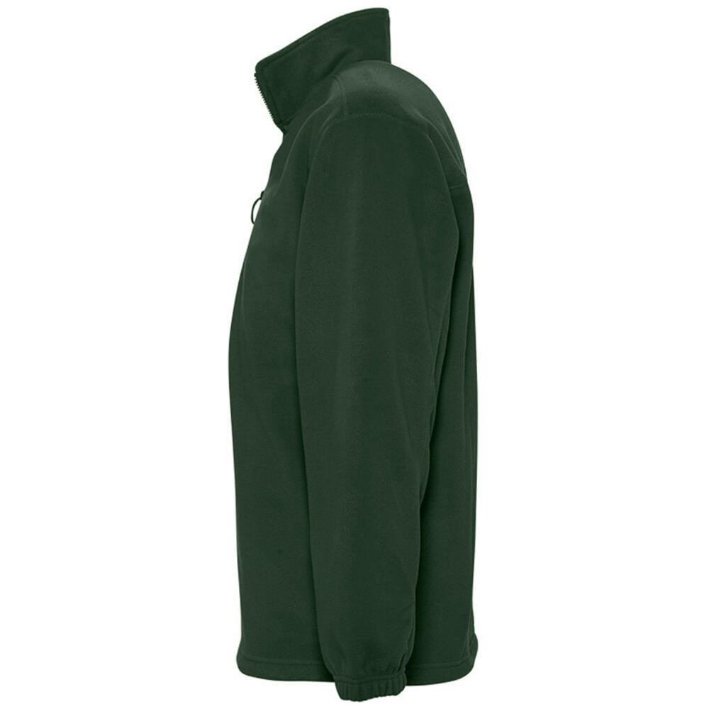 Ness Unisex Zip Neck AntiPill Fleece Top (Forest Green) 3/4