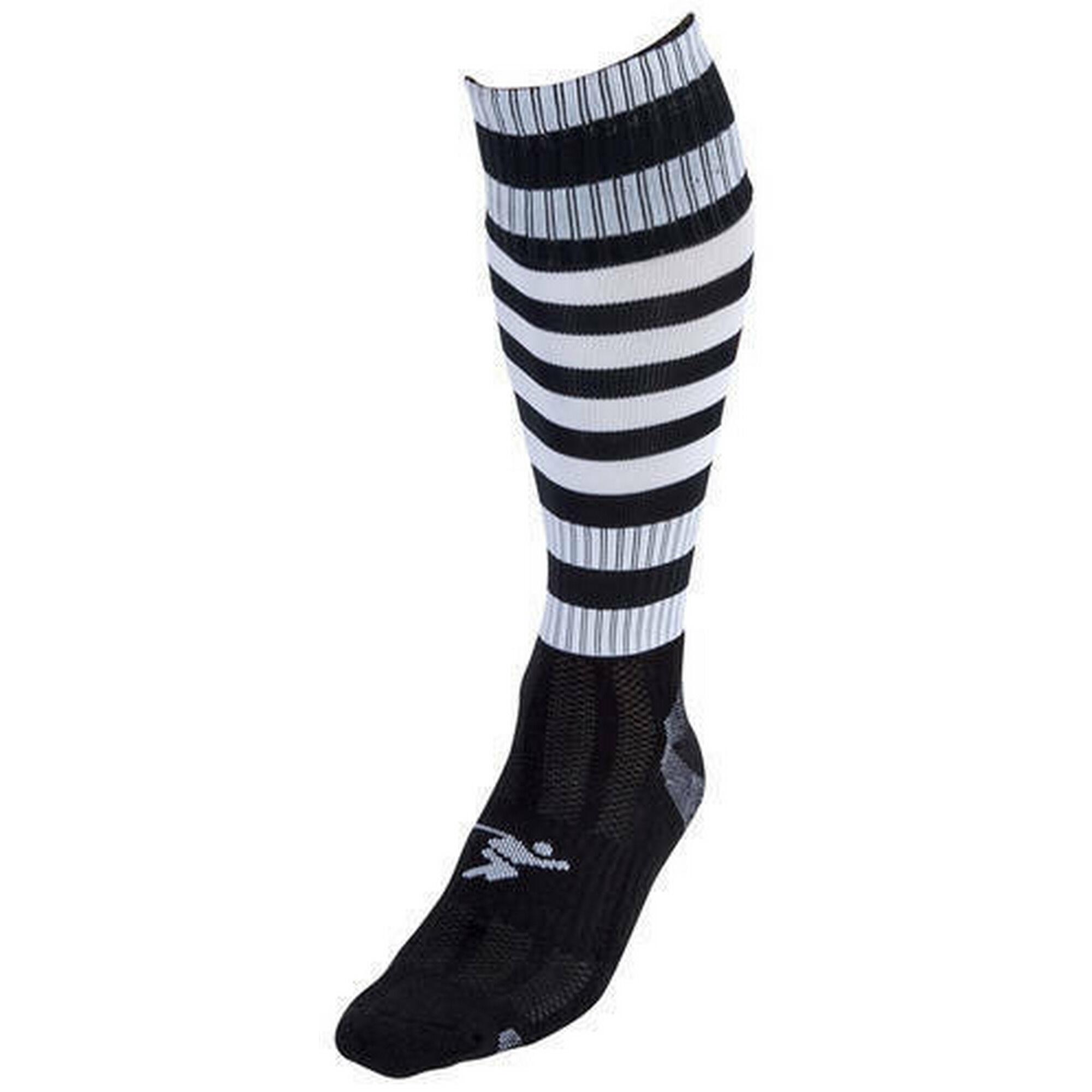 PRECISION Unisex Adult Pro Hooped Football Socks (Black/White)