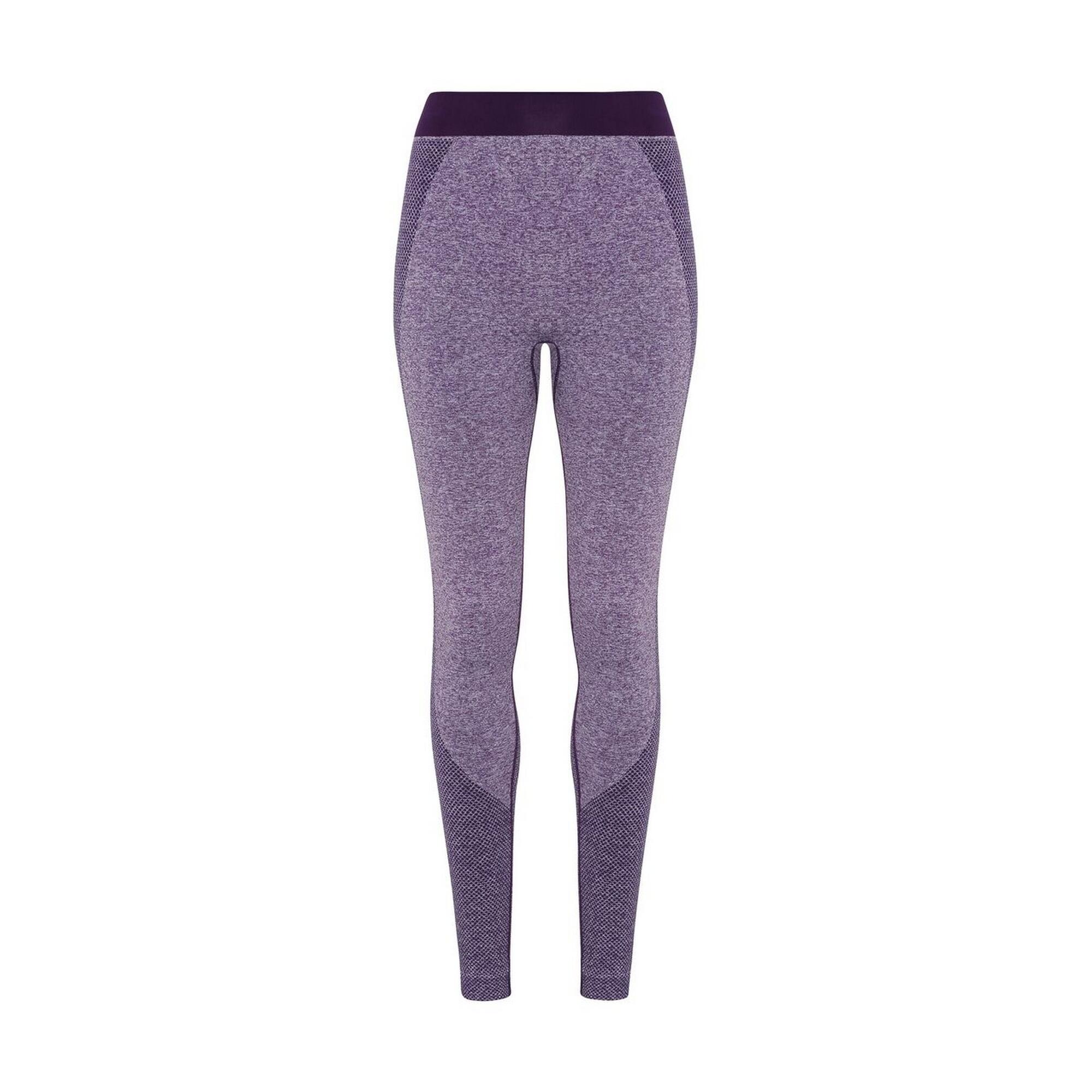TRIDRI Womens/Ladies Seamless 3D Fit Multi Sport Sculpt Leggings (Purple)
