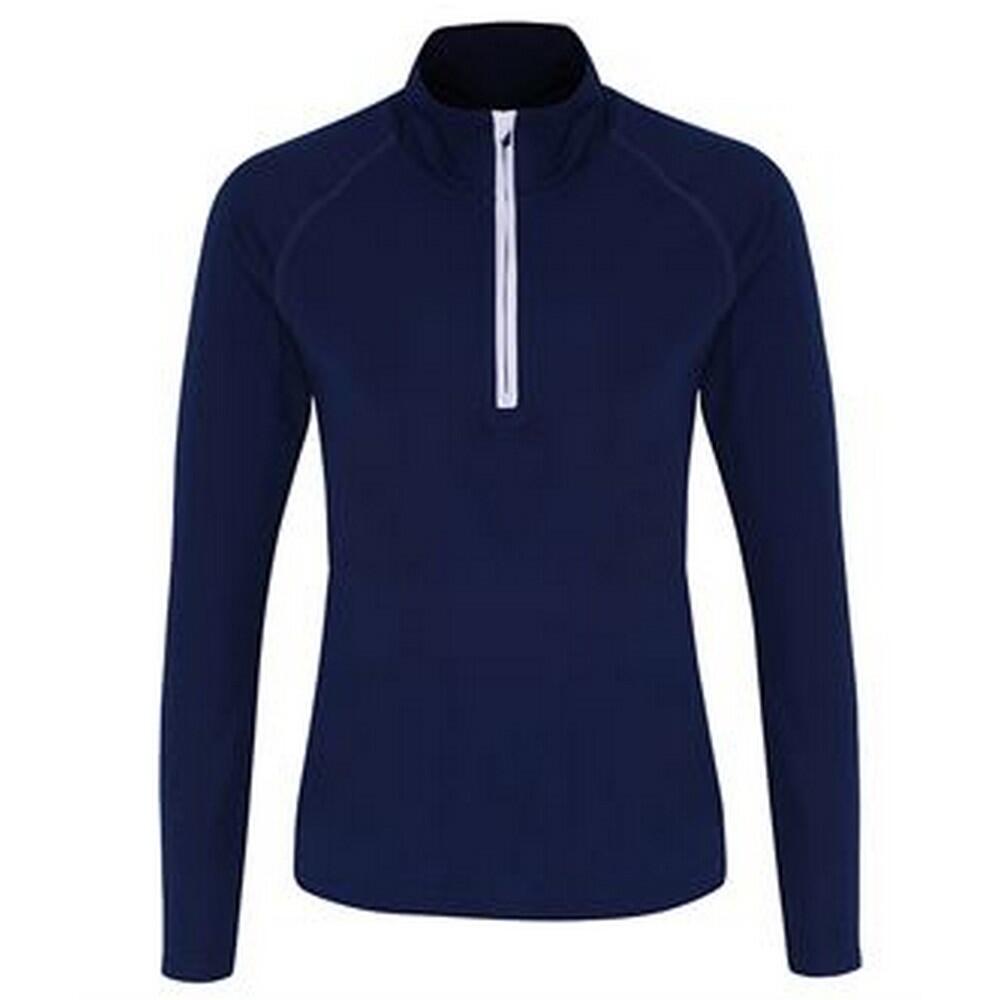TRIDRI Maglietta Sportiva A Maniche Lunghe Donna TriDri Blu Navy/Bianco