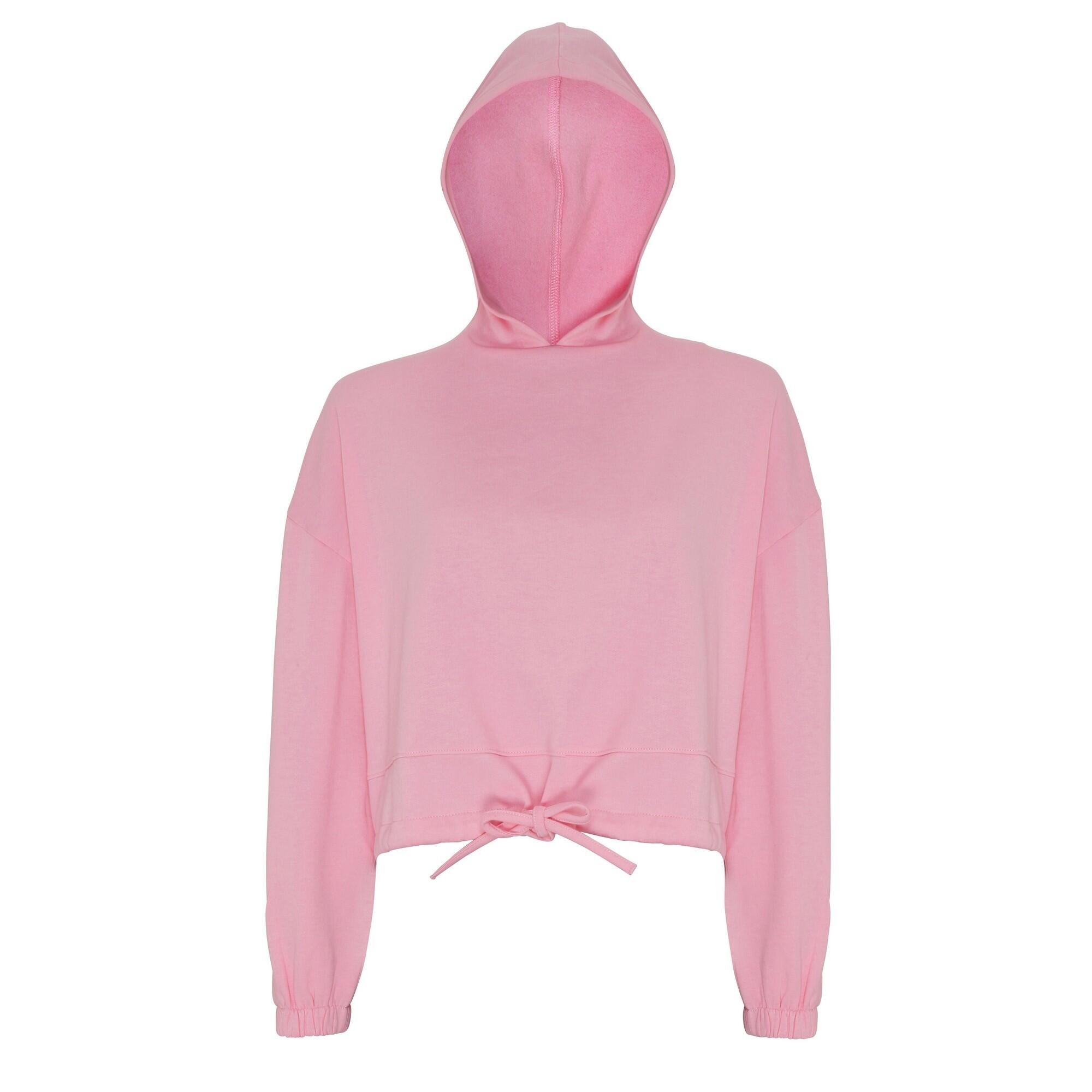 TRIDRI Womens/Ladies Cropped Oversize Hoodie (Light Pink)