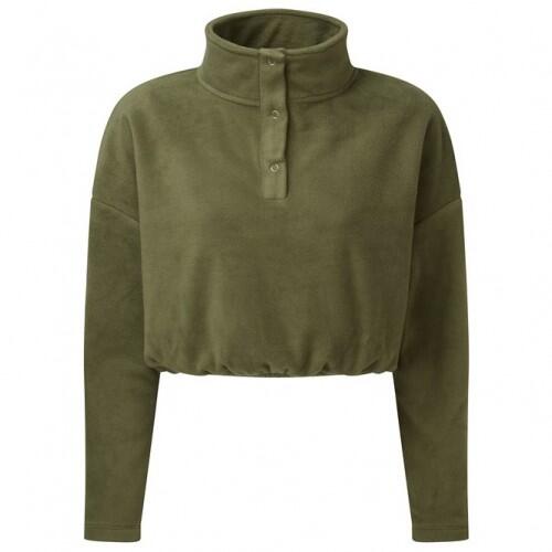TRIDRI Womens/Ladies Cropped Fleece Top (Olive)