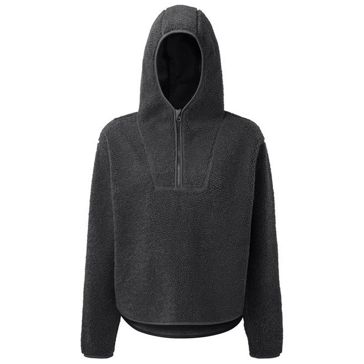 TRIDRI Womens/Ladies Sherpa Fleece Quarter Zip Hoodie (Charcoal Grey)