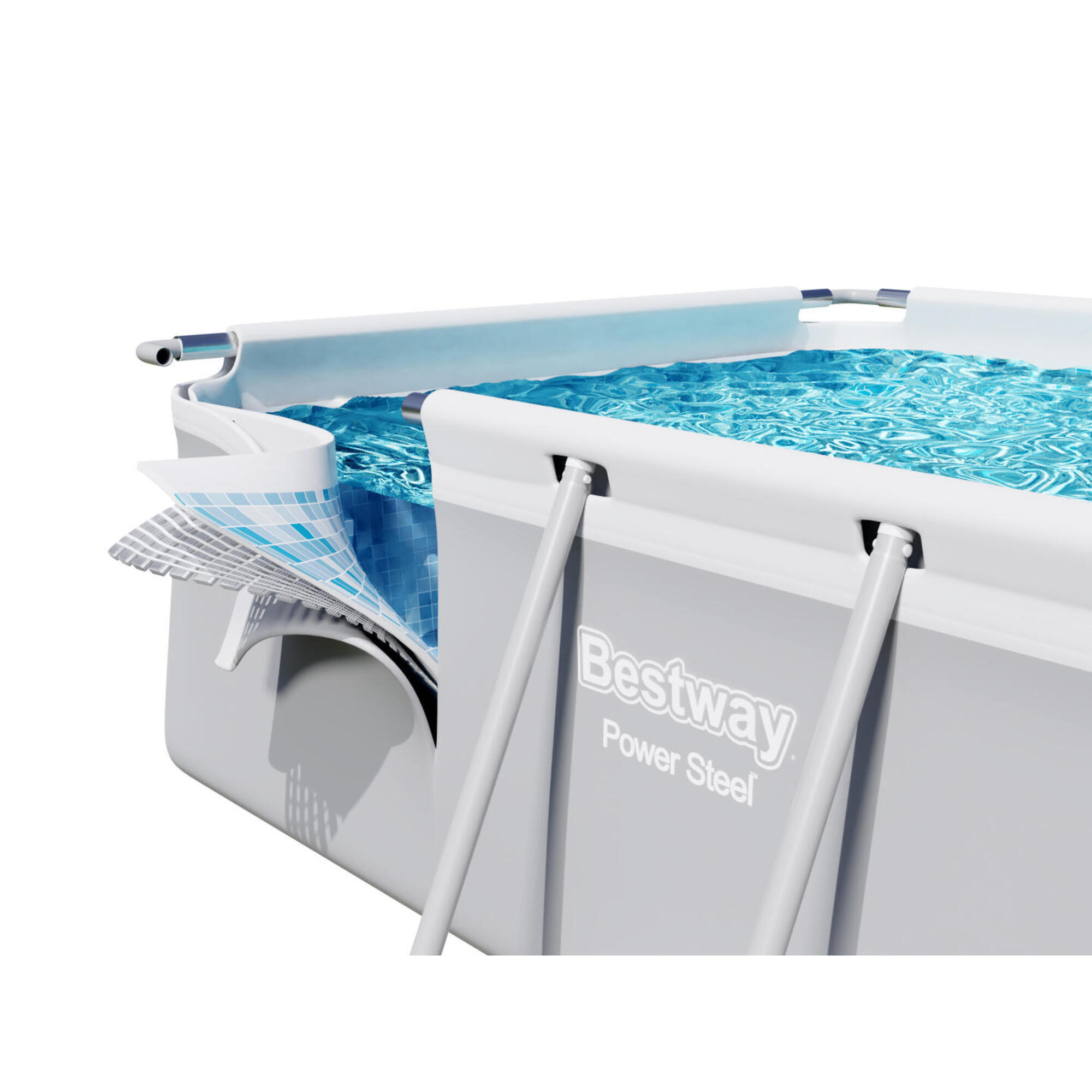 Piscine nuoto Bestway Power Steel, Grigia 2/7
