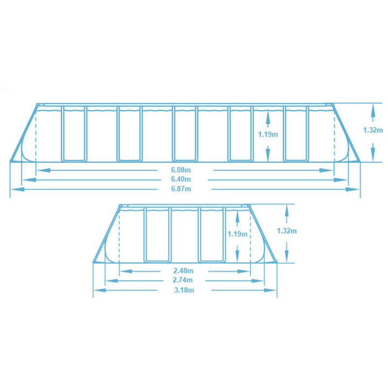 Basen stelażowy do ogrodu Bestway 640 x 274 x 132 cm 18w1