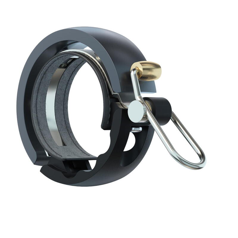 Oi Luxe fietsbel - Zwart/Grijs - Groot, 23.8mm-31.8mm