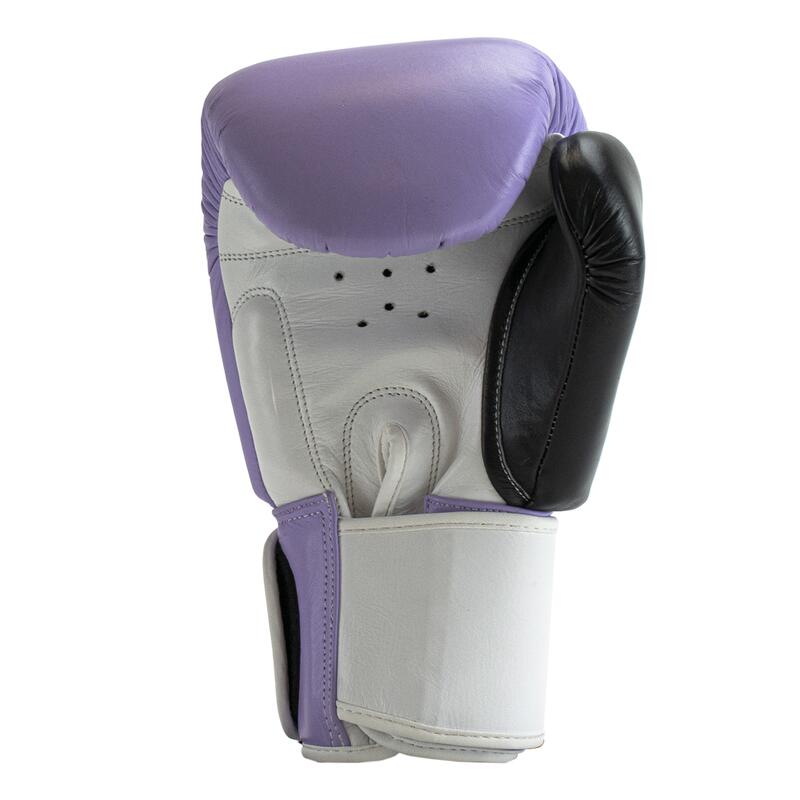 Gants de boxe en cuir - Enforcer - Lilas/Noir/Blanc