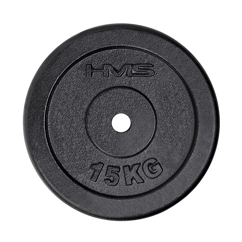 Hms - Disque D'Haltères Hms Tcz - Poids De Musculation - Noir - 15 Kg - Decathlon