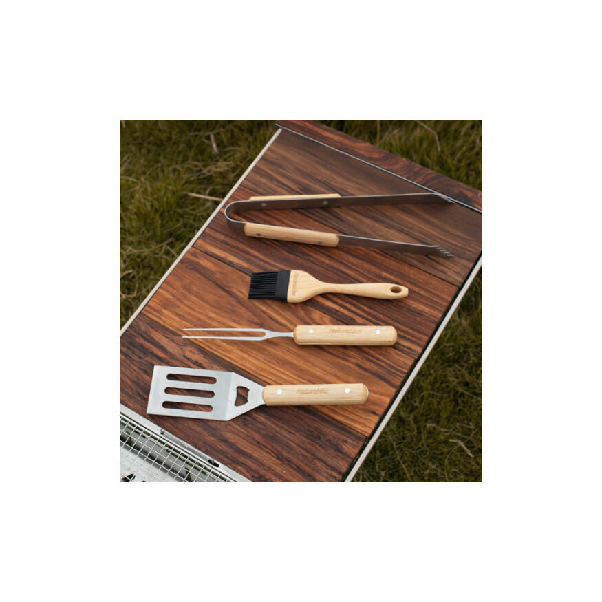 Naturehike Barbecue tool set - Stainless steel & wood