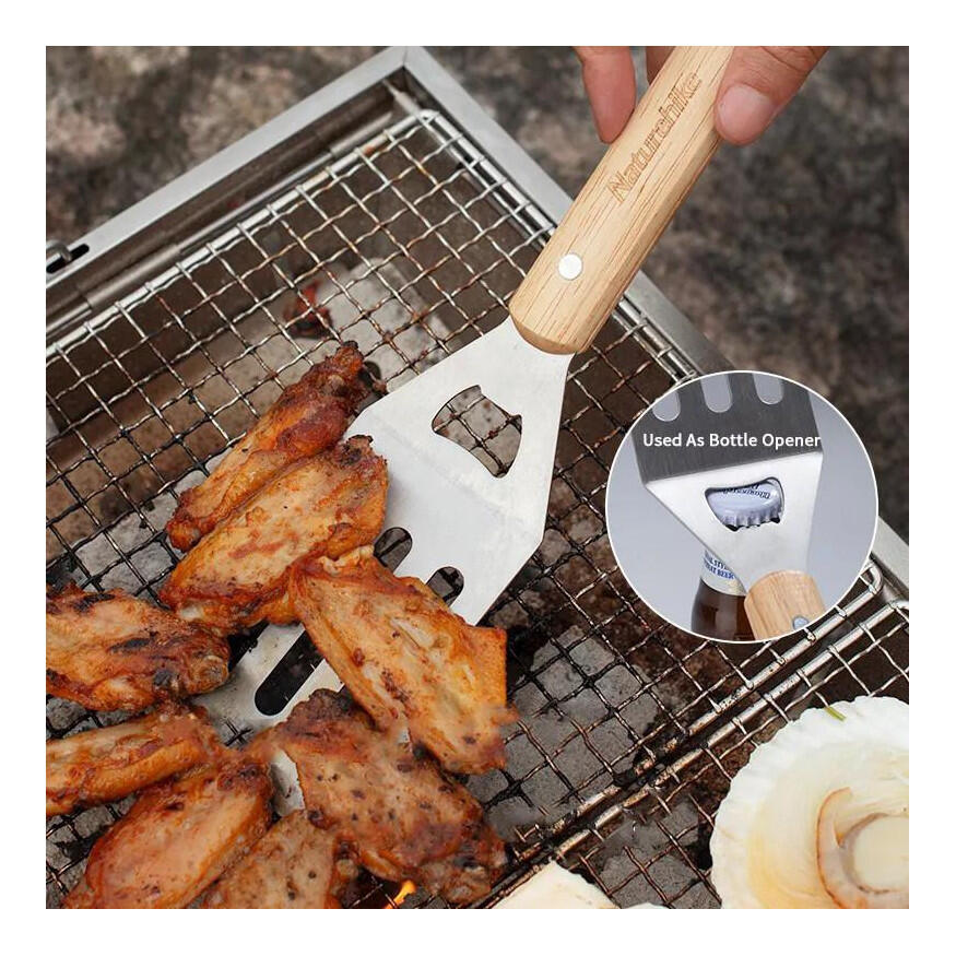 Naturehike Barbecue tool set - Stainless steel & wood 4/6