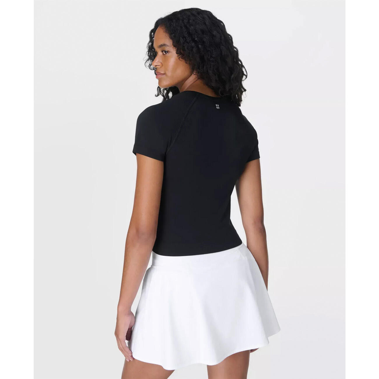 SWEATY BETTY Athlete Crop Seamless Workout T-Shirt T-shirt ZWART M 5/7