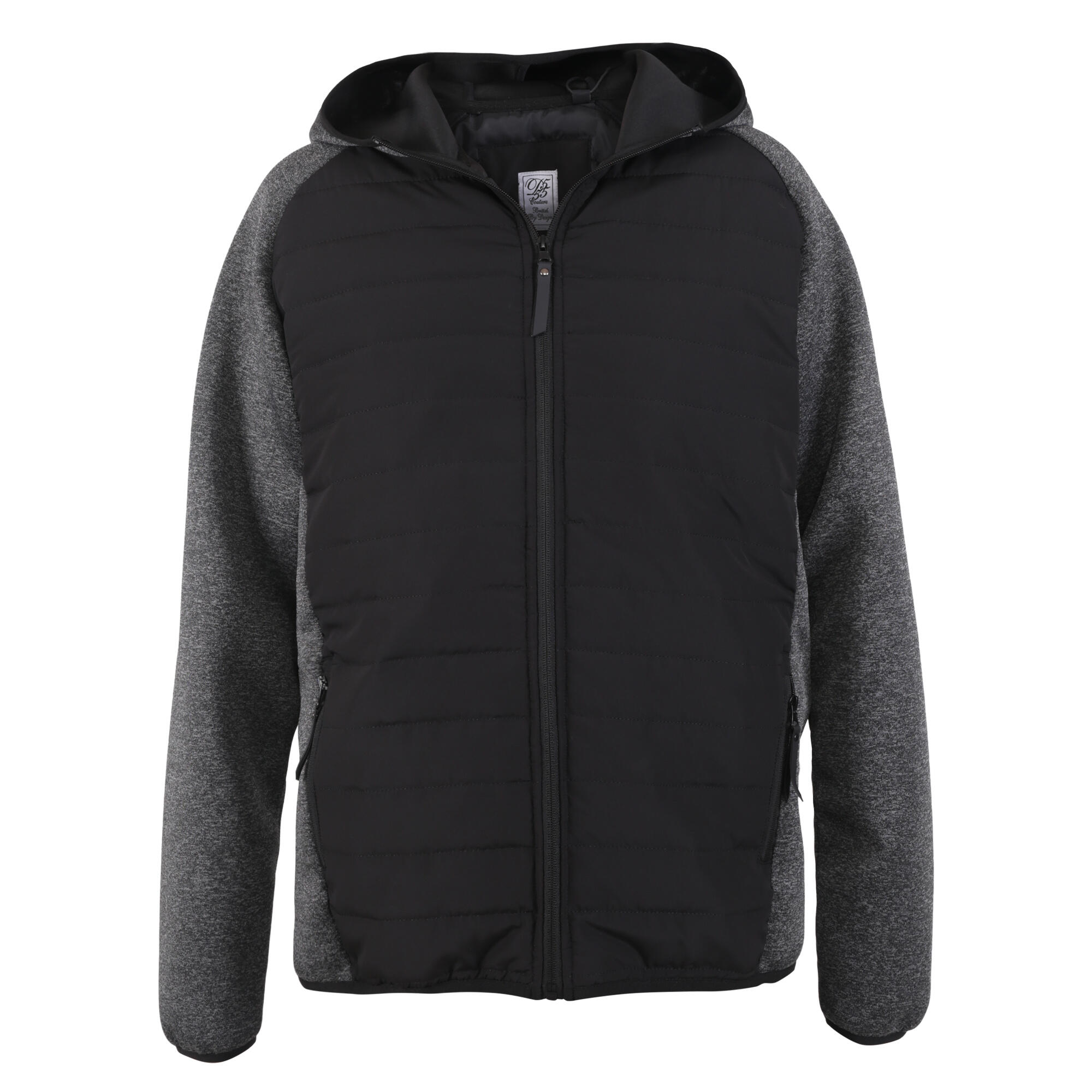 Mens D555 Highampton Kingsize Padded Jacket (Black/Charcoal) 2/3
