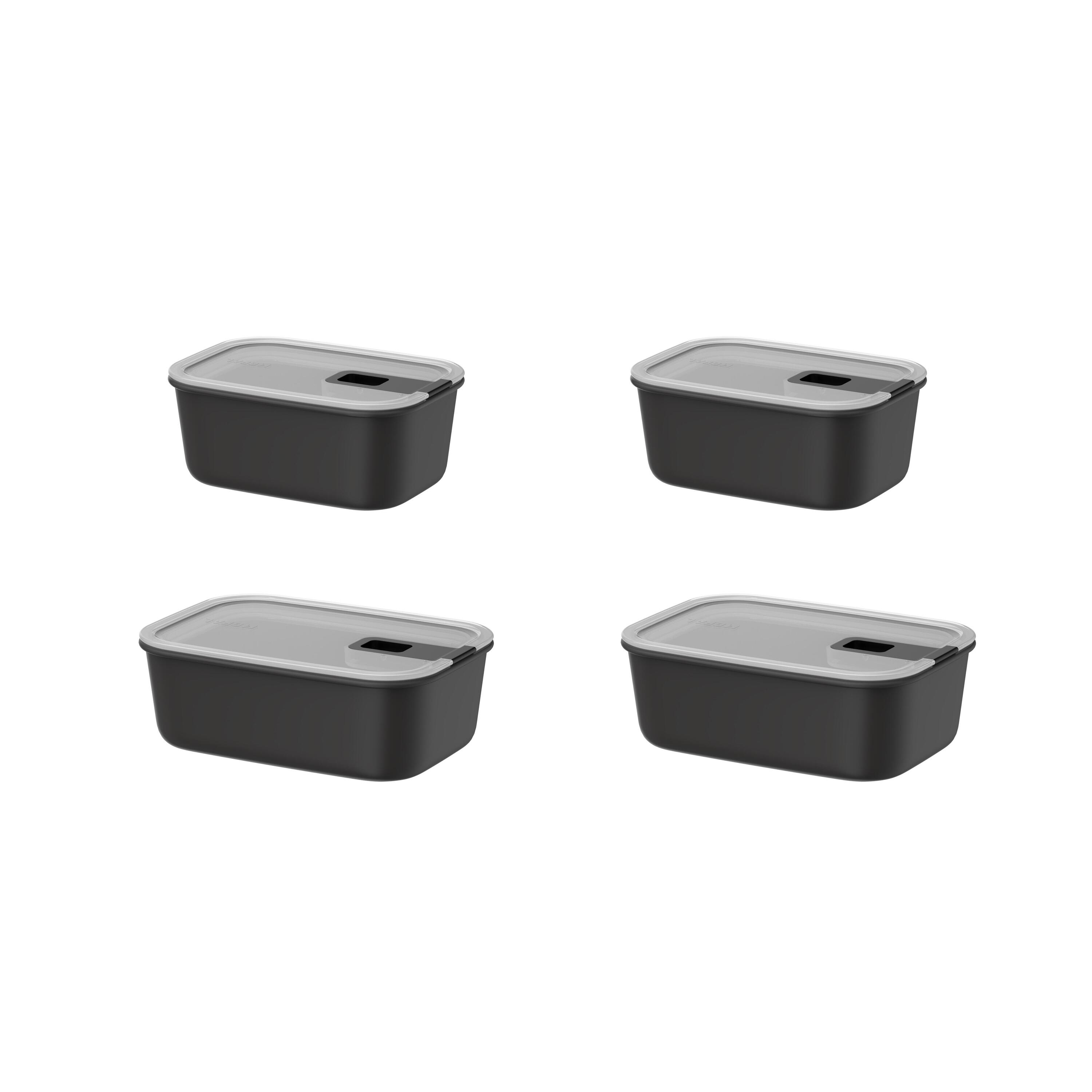 Mepal EasyClip Frischhaltdosen set 4 teilig - Nordic black 1/6