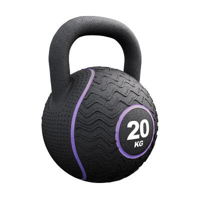 Kettlebell - gietijzer - rubber - gewicht - zwart - 4 kg