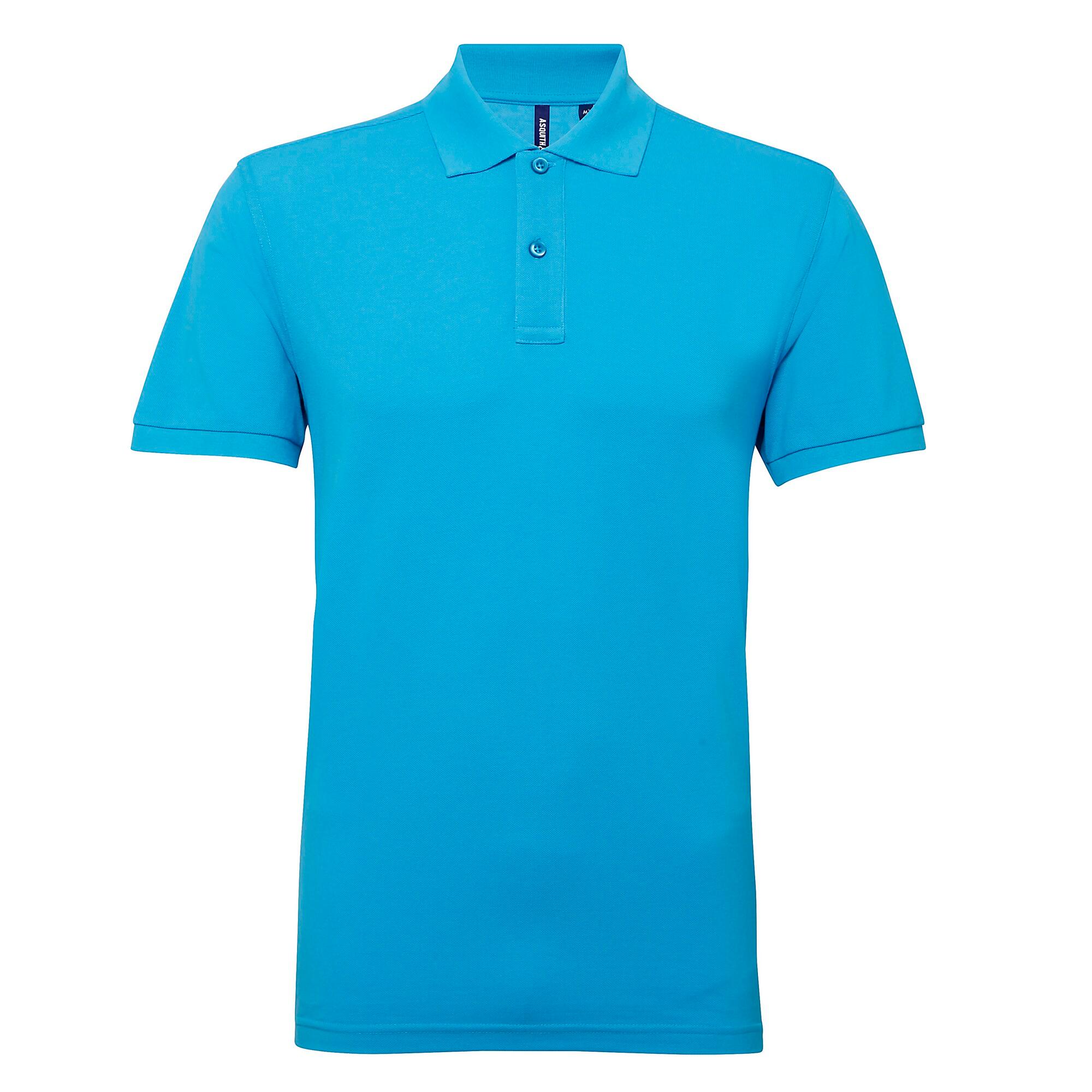 Mens Short Sleeve Performance Blend Polo Shirt (Turquoise) 2/2