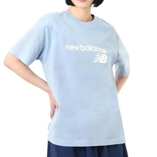 New Balance Damen T-Shirt Graphisch Entspannt Blau