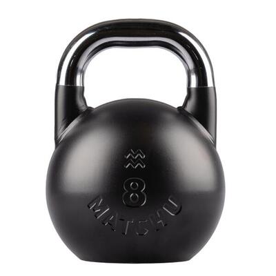 Competition kettlebell 8 kg staal - zwart - 28cm - ø 21cm - staal