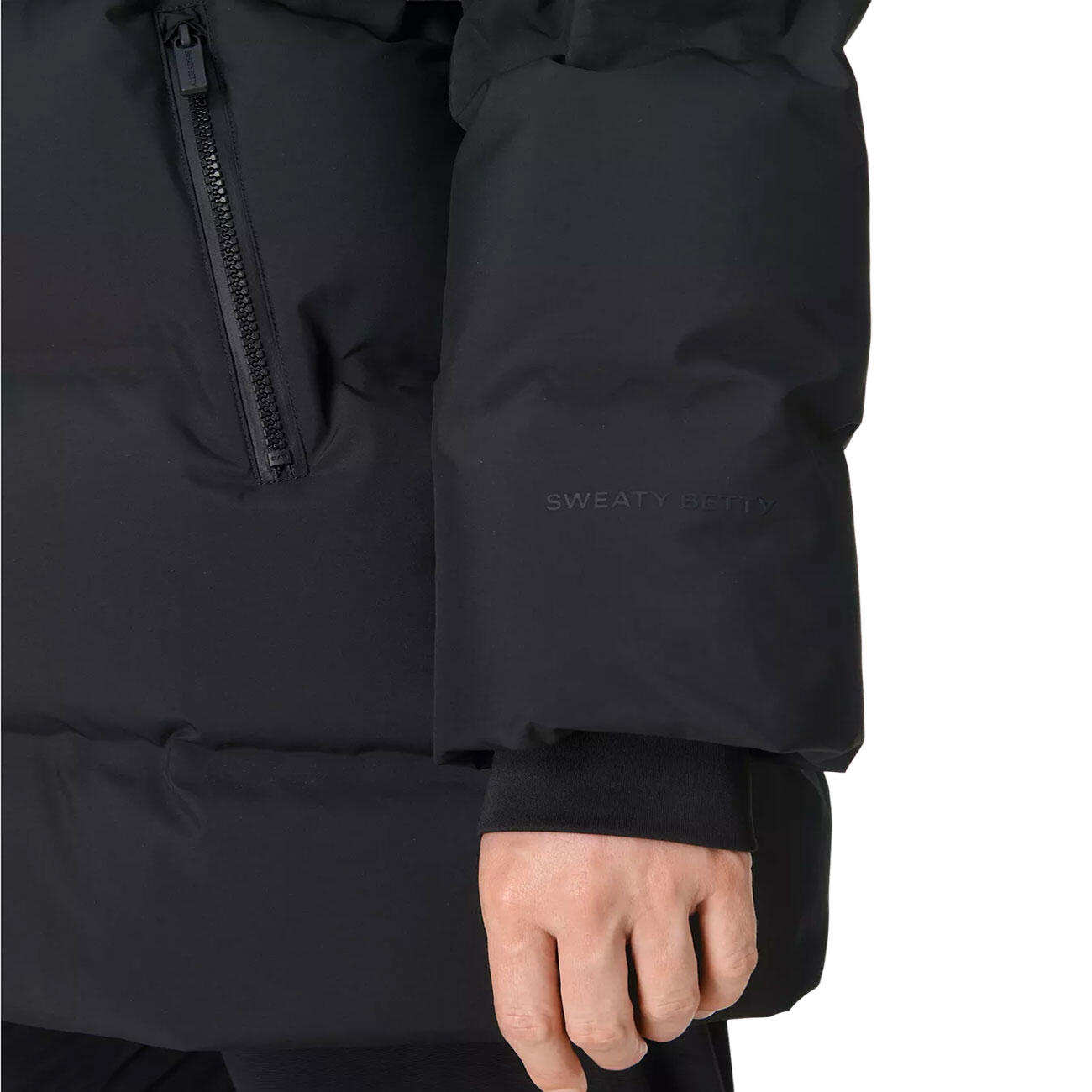 SWEATY BETTY Nimbus Mid Waterproof Puffer  ZWART S 5/7